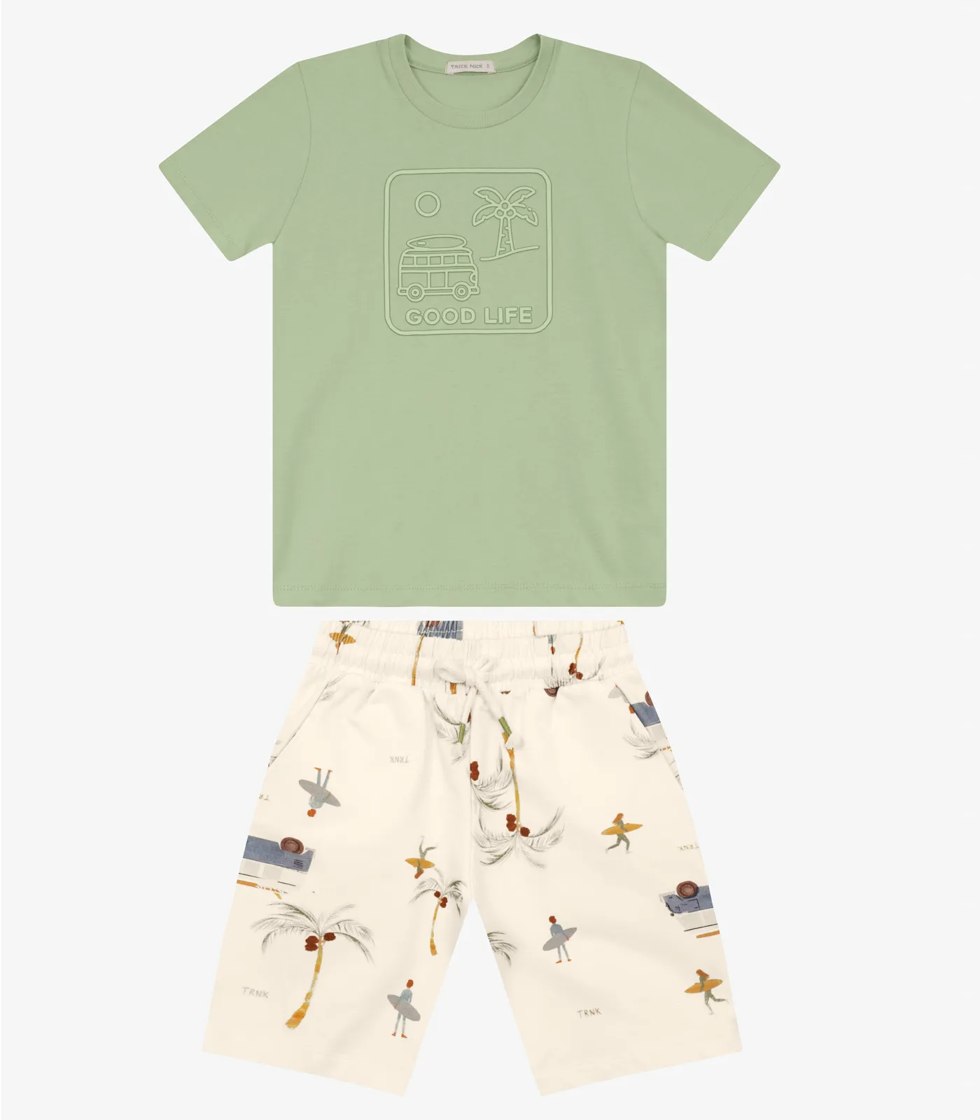 Conjunto Masculino Camiseta com Bermuda Trick Nick Verde - Imagem 6