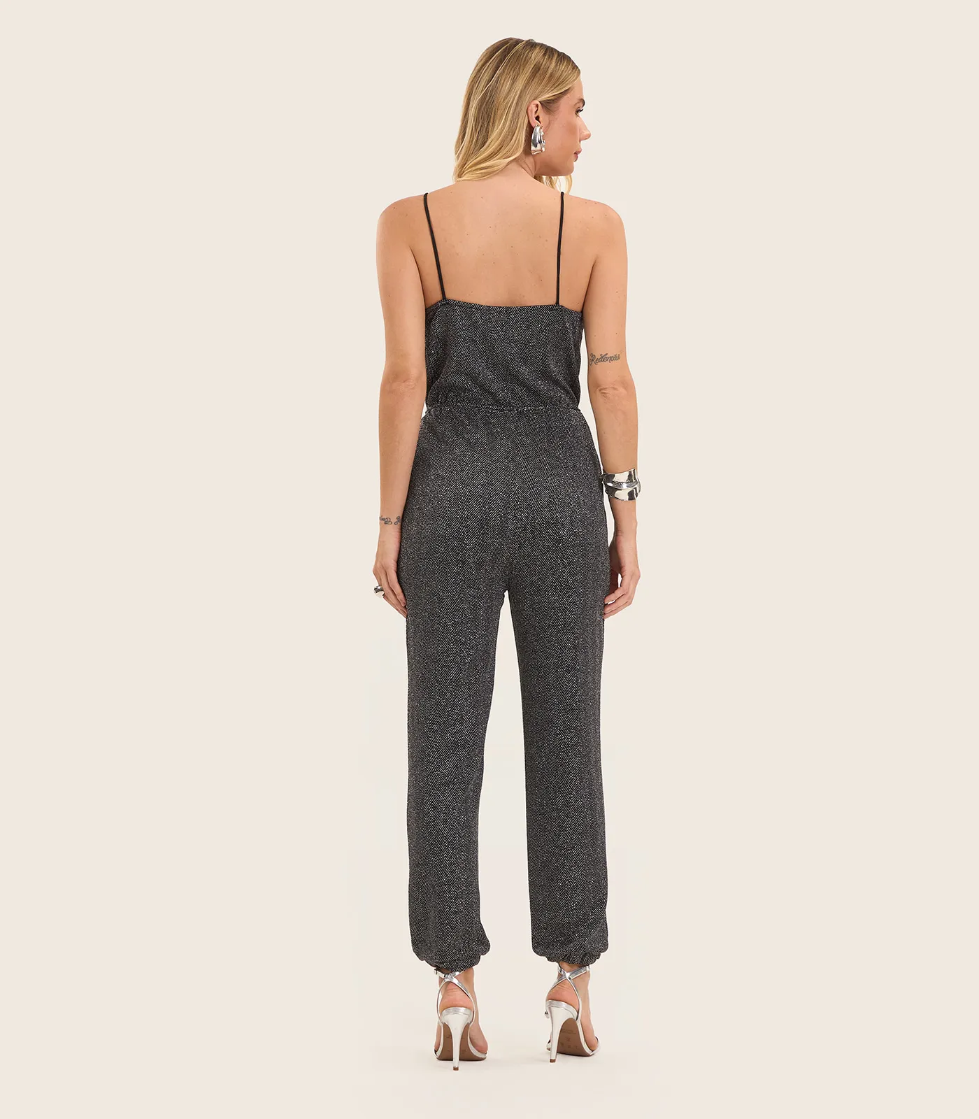 Macacão Feminino Em Lurex Endless Cinza - Imagem 6