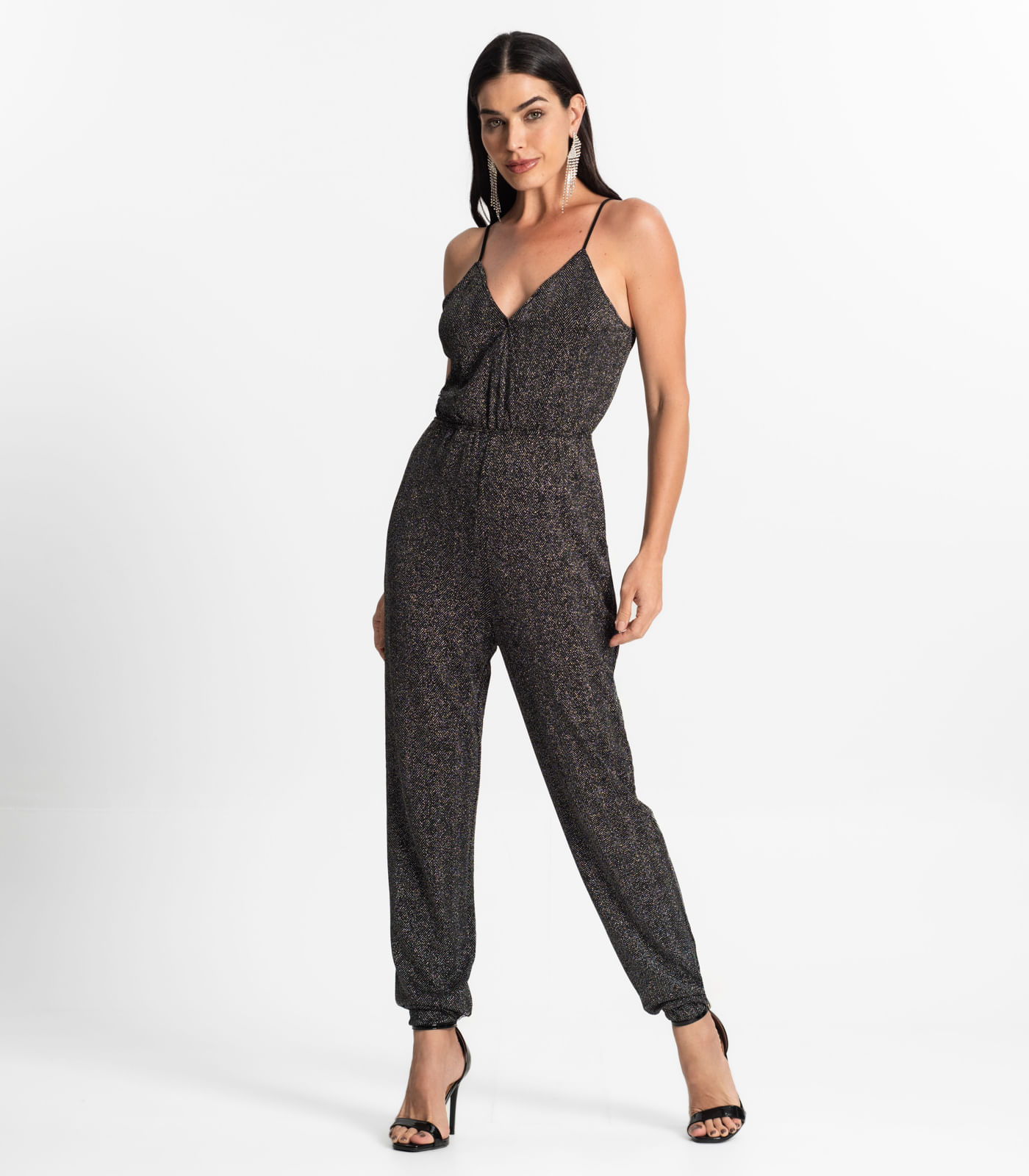 Macacão Feminino Em Lurex Endless Cinza - Imagem 7