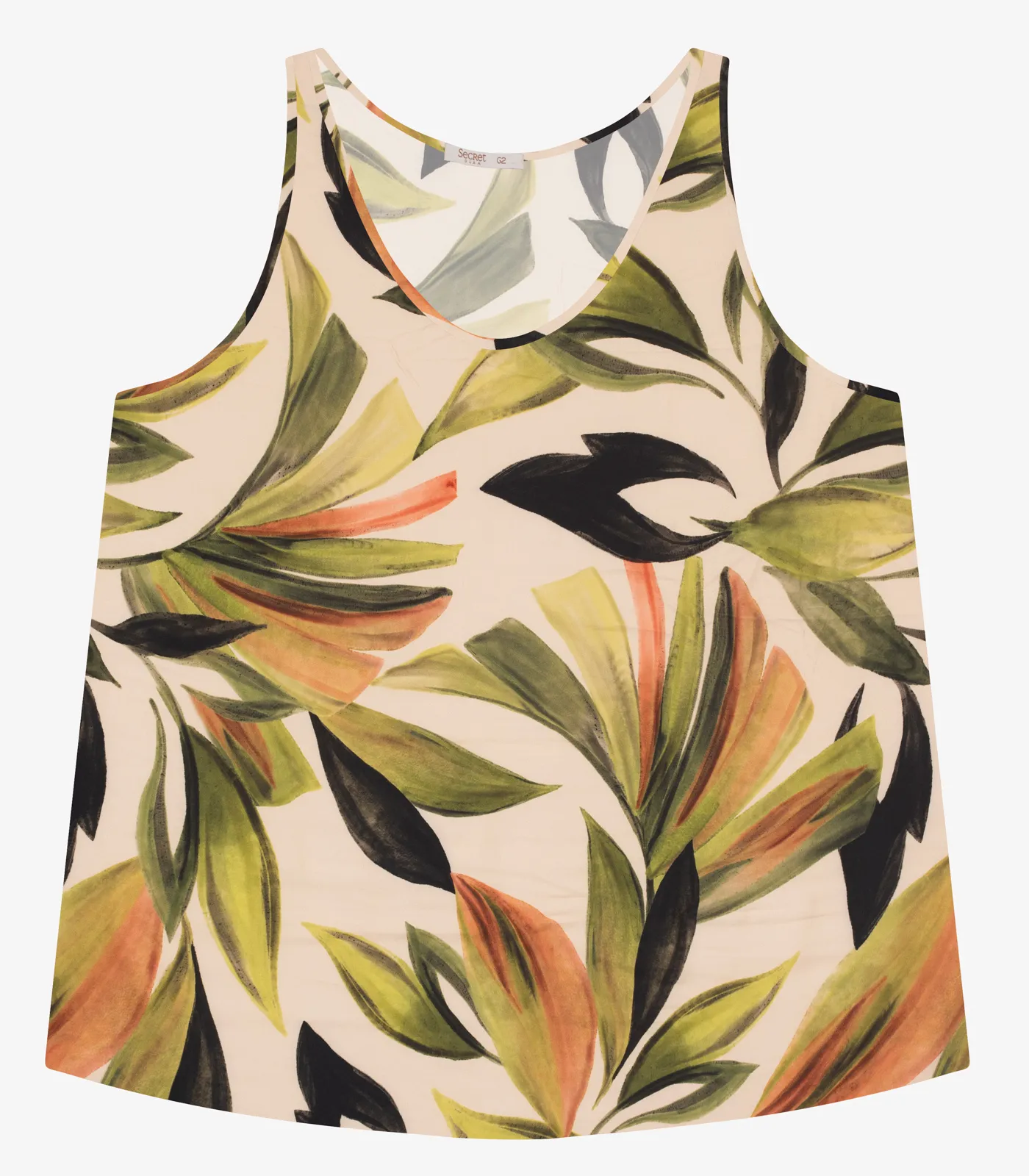 Regata Feminina Plus Size em Viscose Secret Glam Verde - Imagem 5