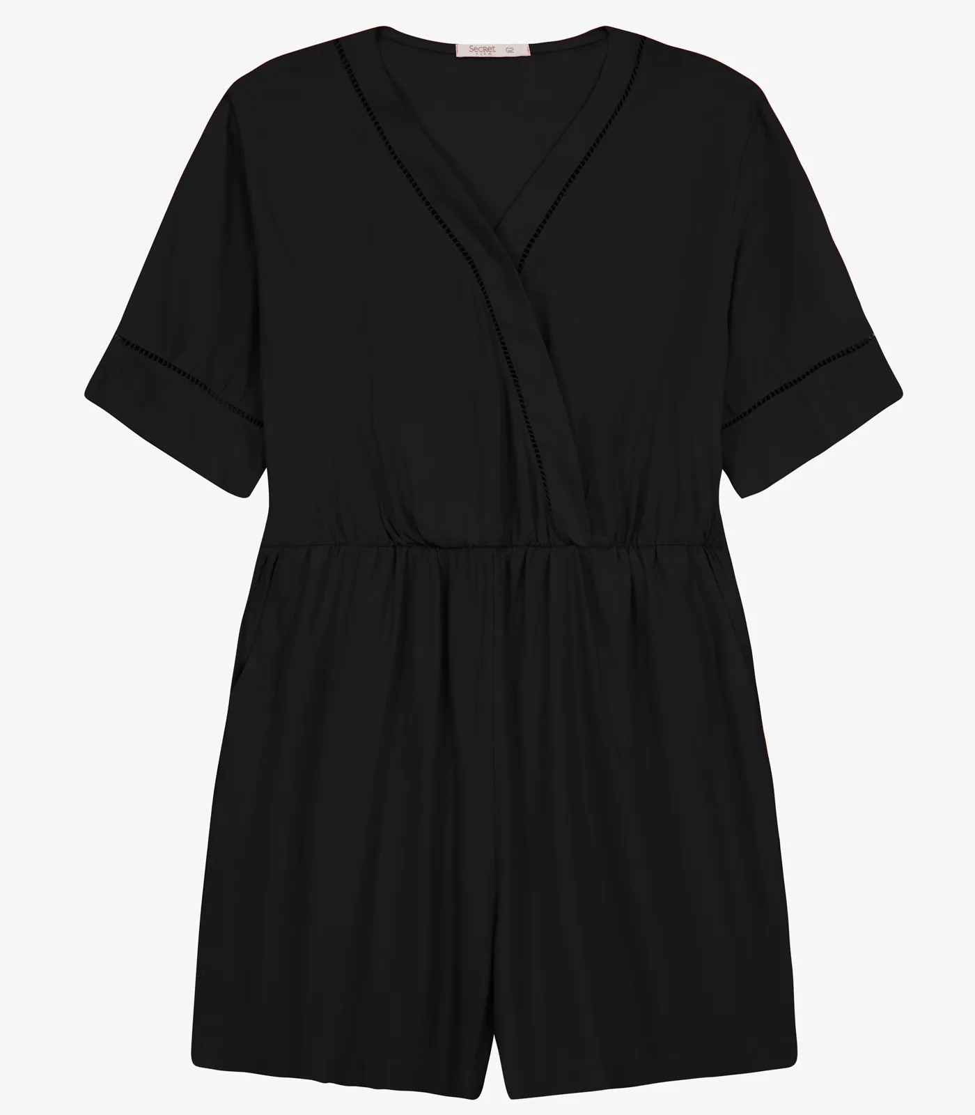 Macaquinho Feminino Plus Size Secret Glam Preto - Imagem 5