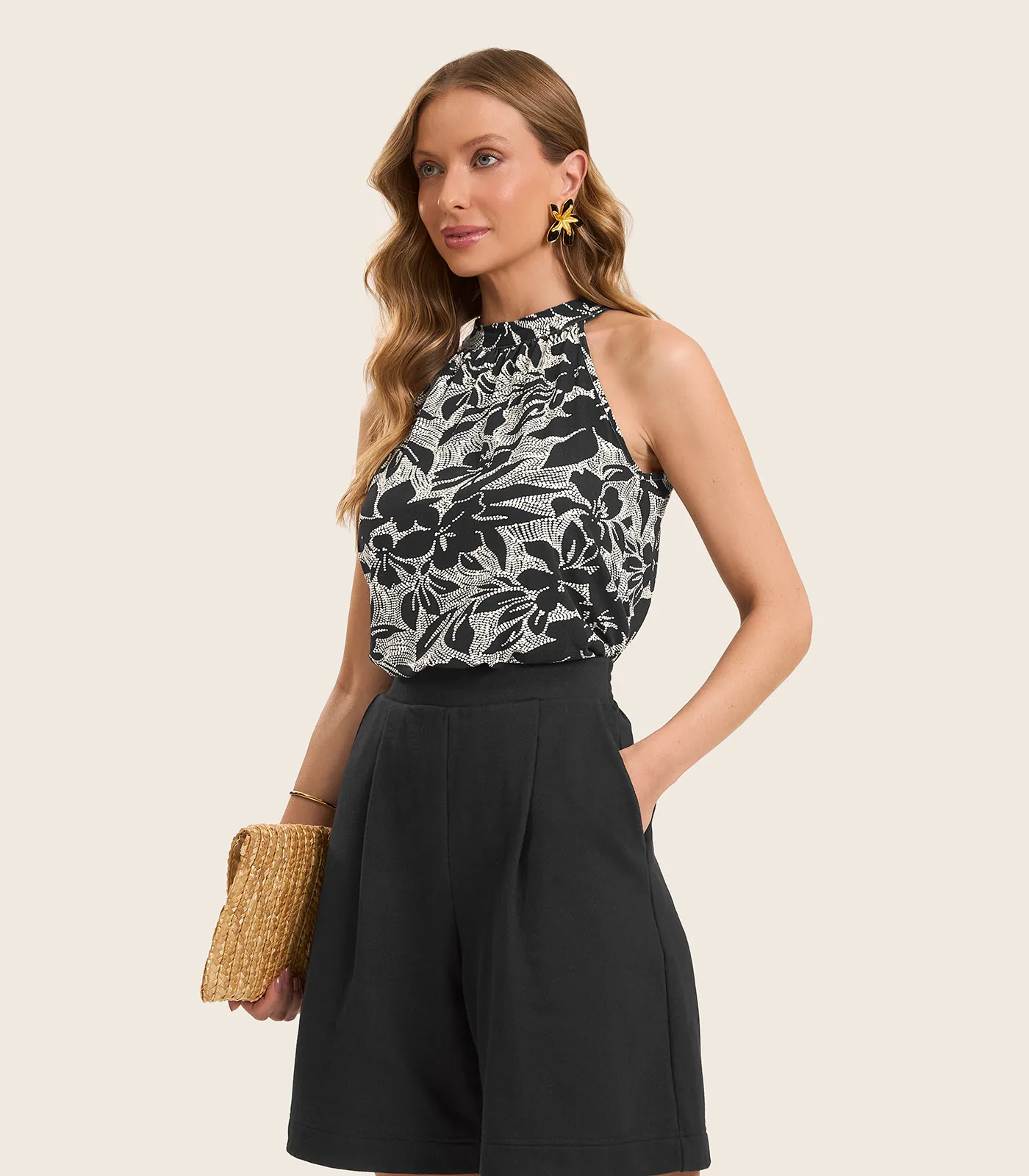 Regata Feminina em Viscotorcion Rovitex Preto