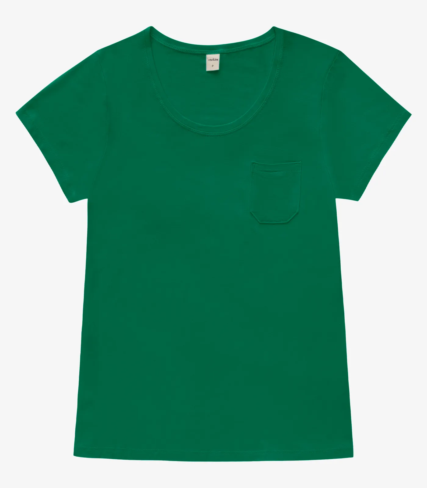 Blusa Feminina Viscotorcion Com Bolso Rovitex Verde - Imagem 2
