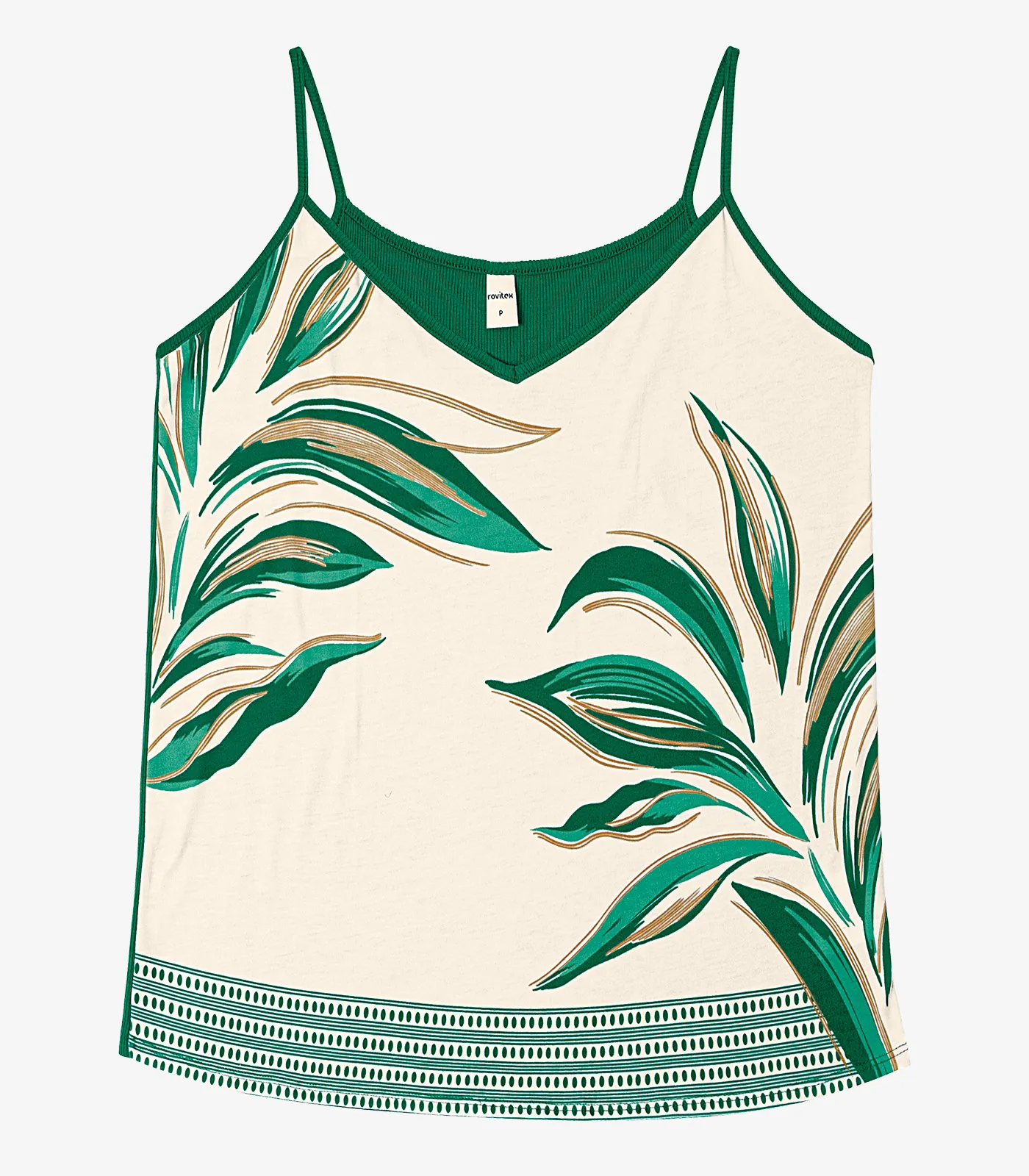 Blusa de Alças Poly Flex Ribana de Viscose Rovitex Verde - Imagem 5