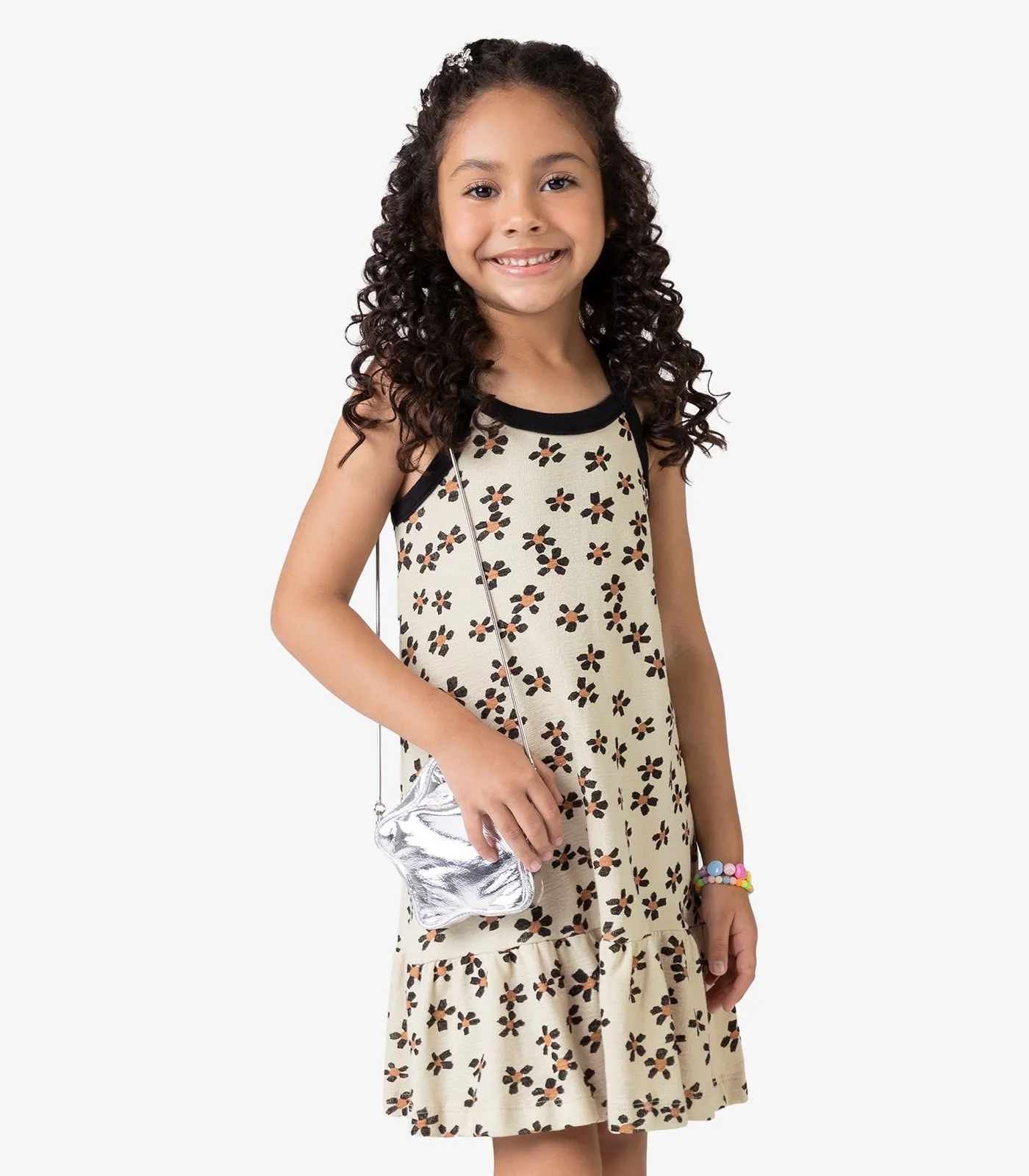 Vestido Infantil em Malhão Fruit Rovi Kids Bege