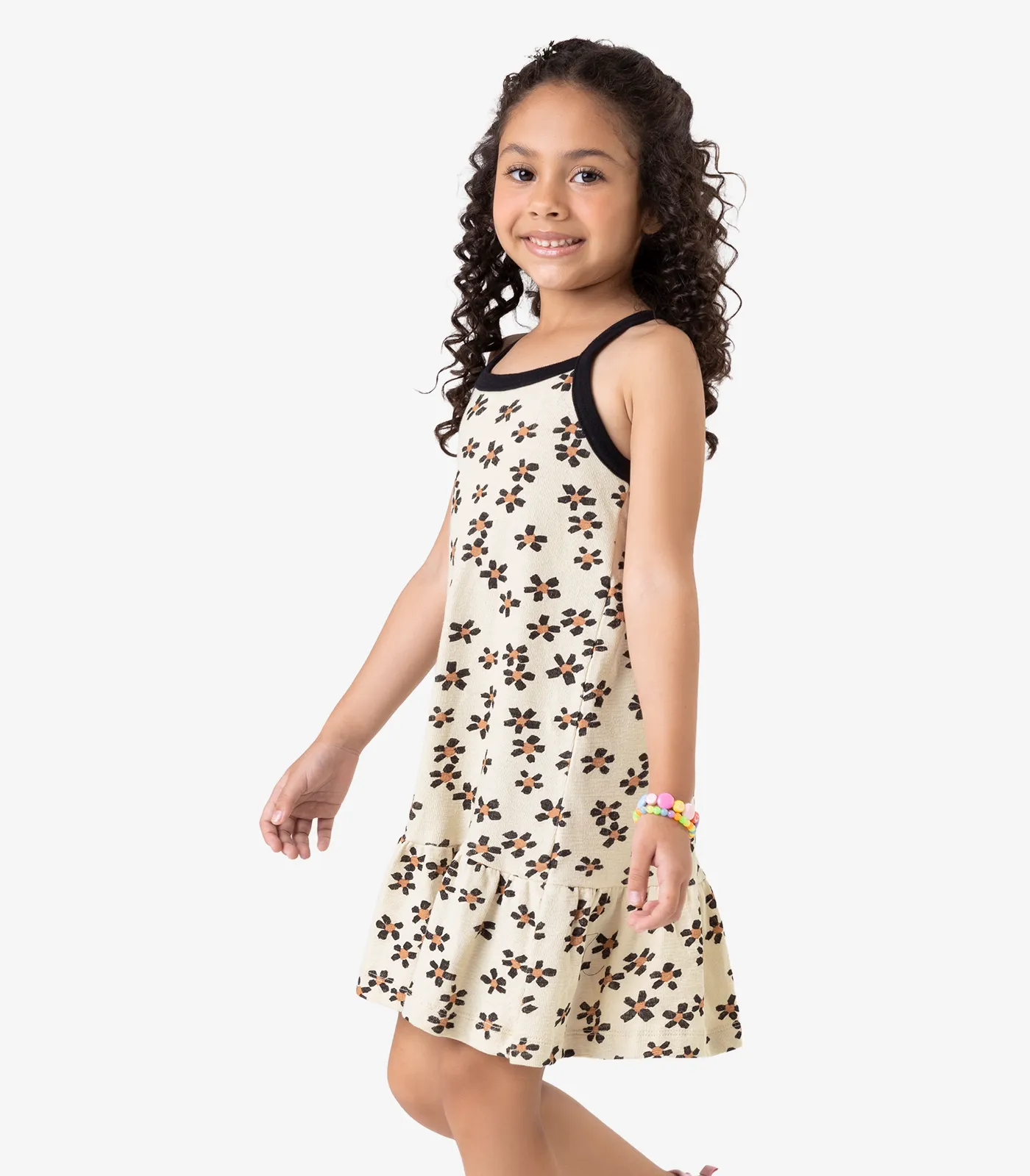 Vestido Infantil em Malhão Fruit Rovi Kids Bege - Imagem 2