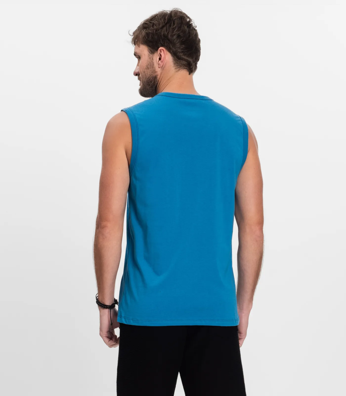 Regata Masculina Meia Malha Diametro Azul - Imagem 3