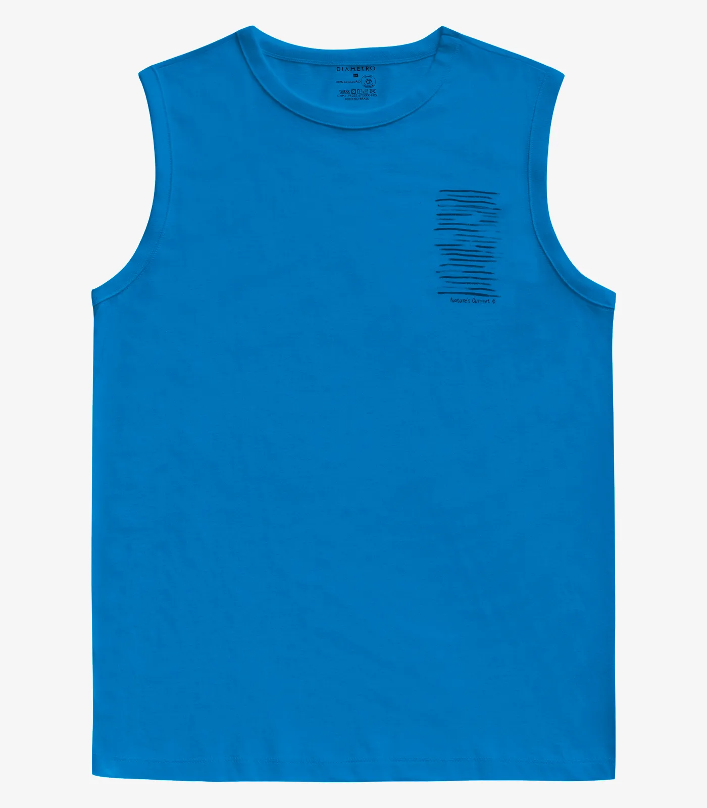 Regata Masculina Meia Malha Diametro Azul - Imagem 5