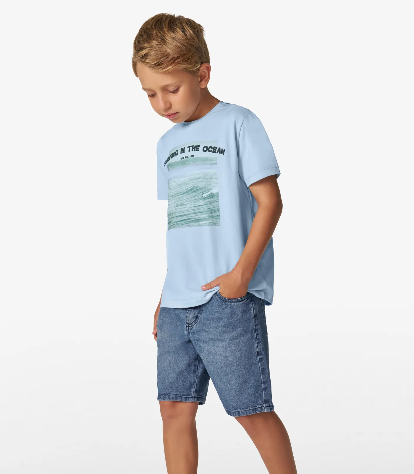 Conjunto Camiseta com Bermuda Trick Nick Azul