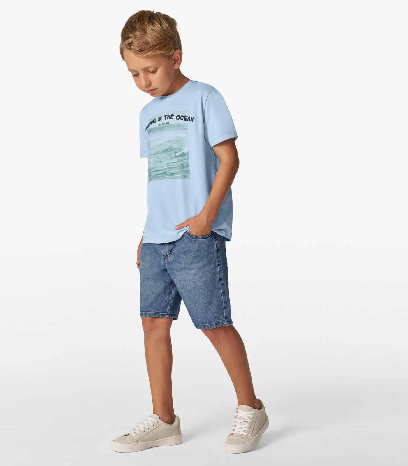 Conjunto Camiseta com Bermuda Trick Nick Azul - Imagem 5