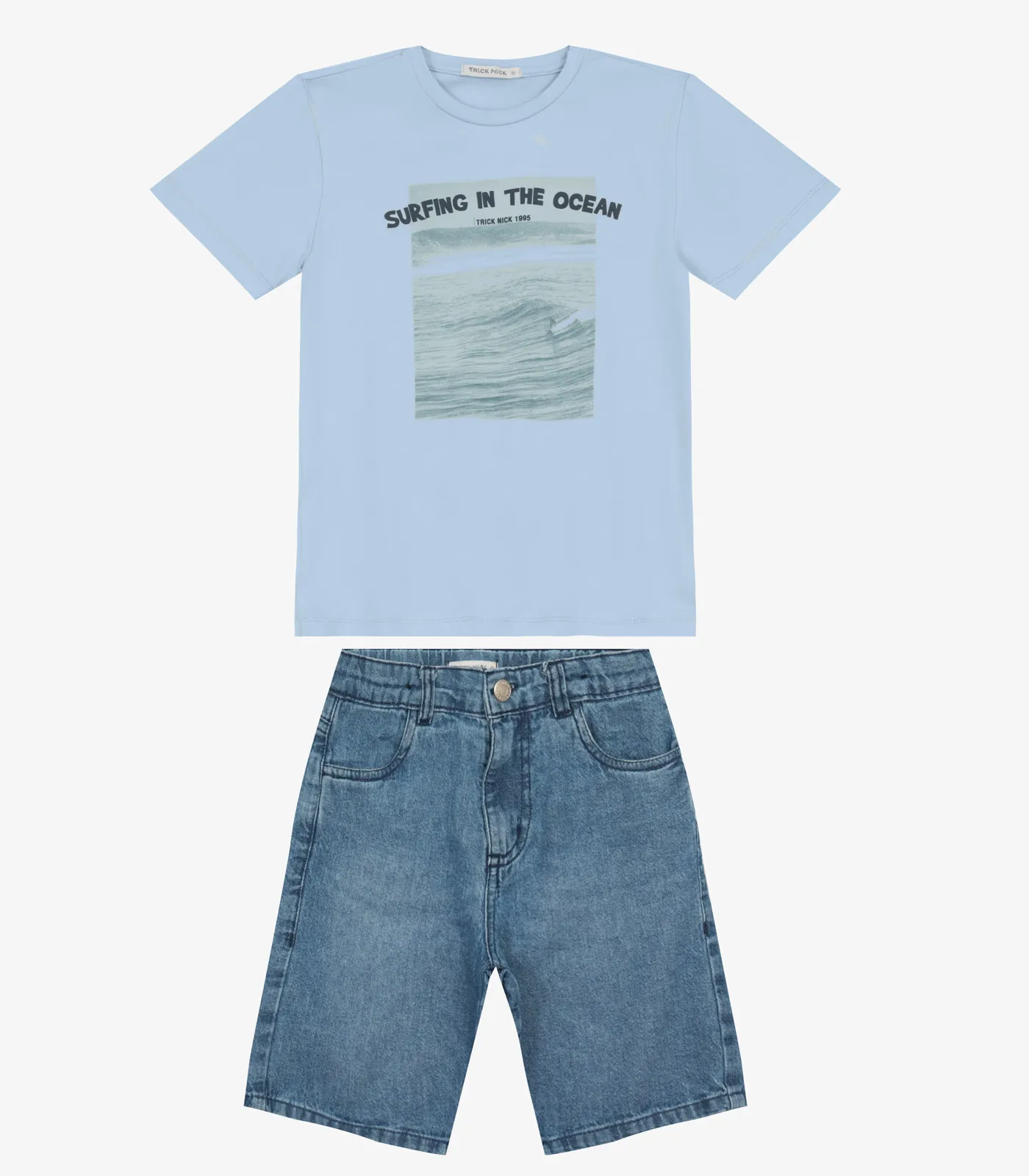 Conjunto Camiseta com Bermuda Trick Nick Azul - Imagem 6