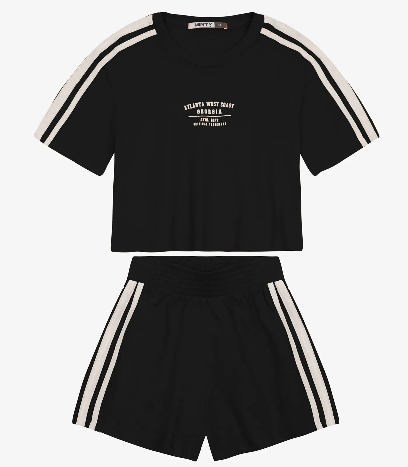 Conjunto Juvenil Blusa Com Shorts Moletinho Minty Preto