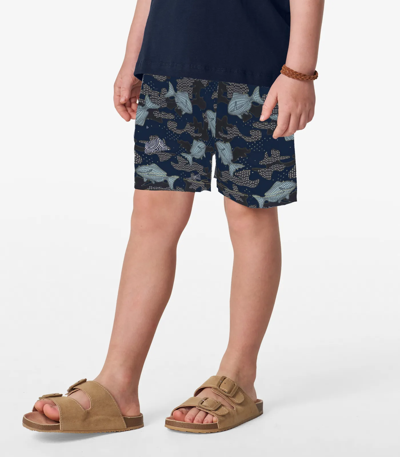 Bermuda Infantil Estampa De Peixes Trick Nick Azul - Imagem 3