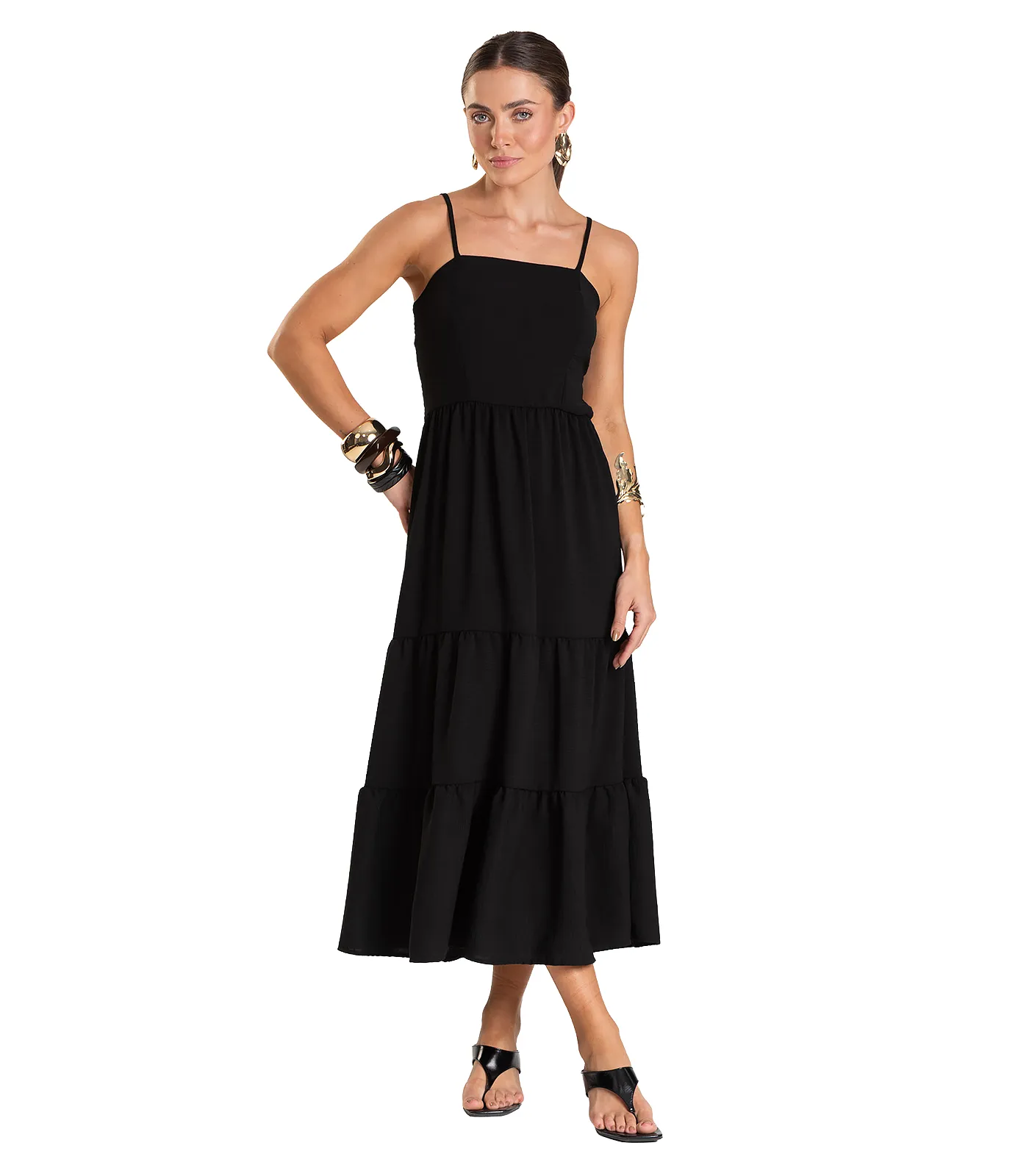 Vestido Feminino Midi Dianna Preto - Imagem 2