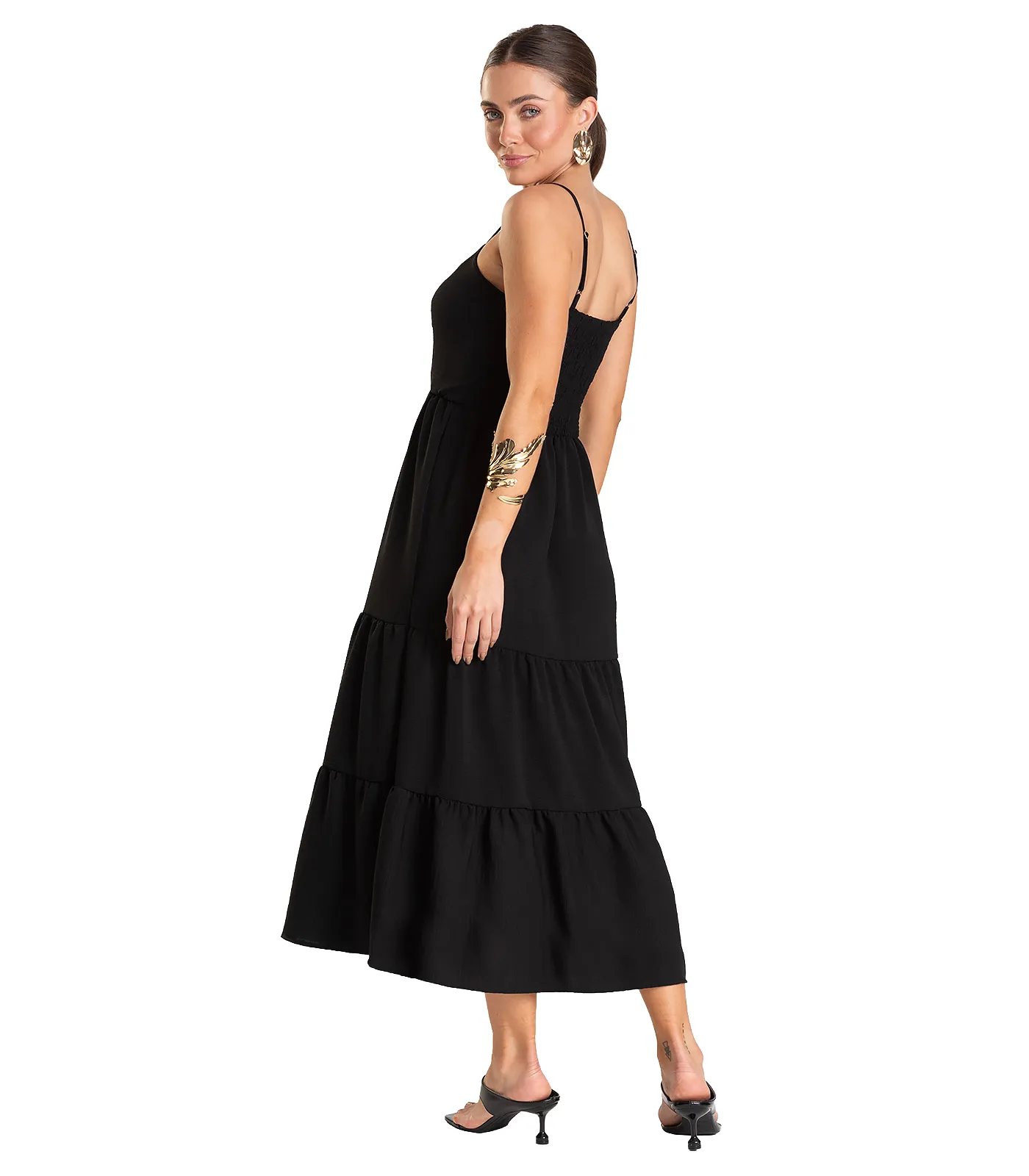 Vestido Feminino Midi Dianna Preto - Imagem 6