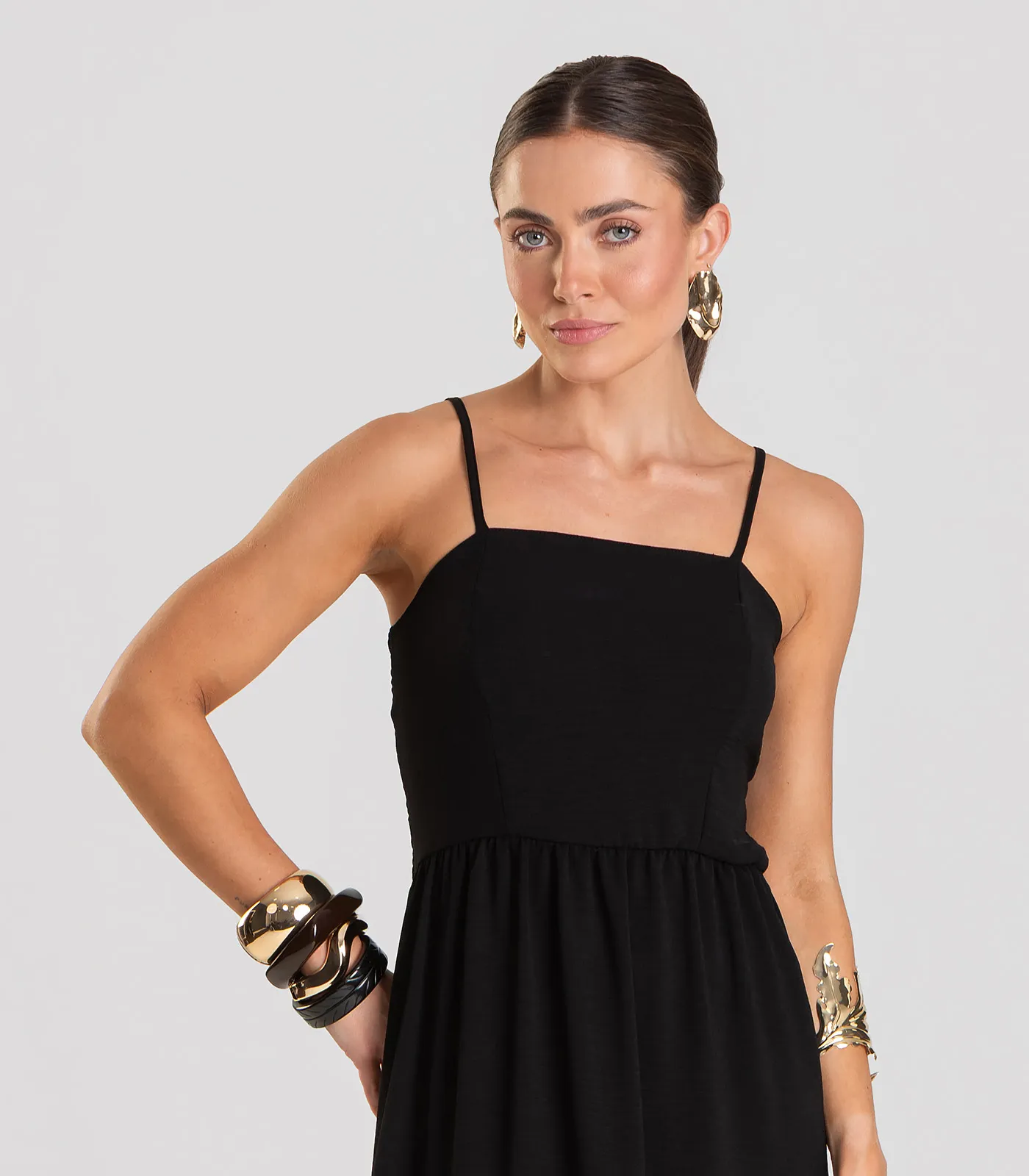 Vestido Feminino Midi Dianna Preto - Imagem 7