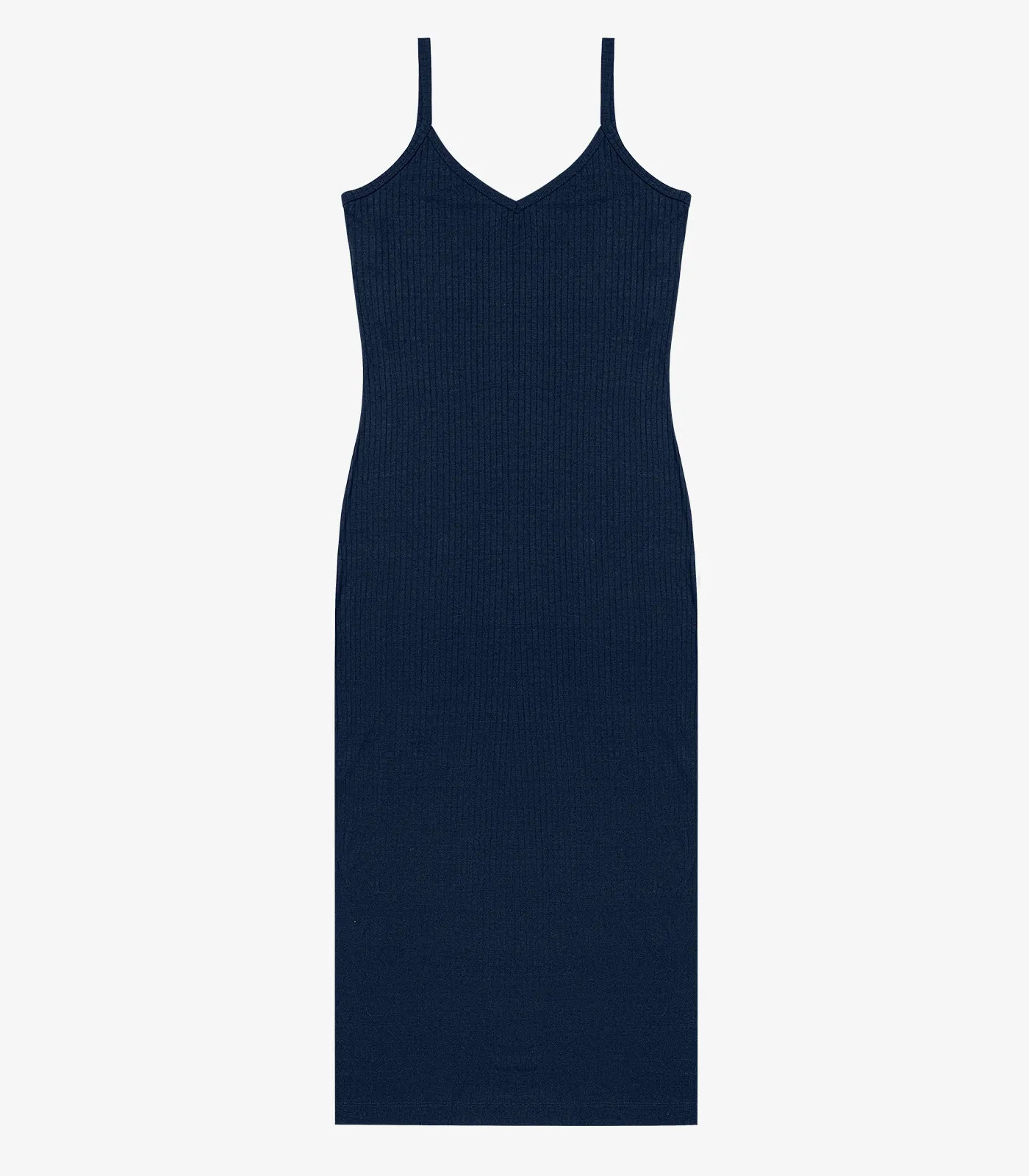 Vestido Midi em Ribana Canelada Rovitex Azul - Imagem 5