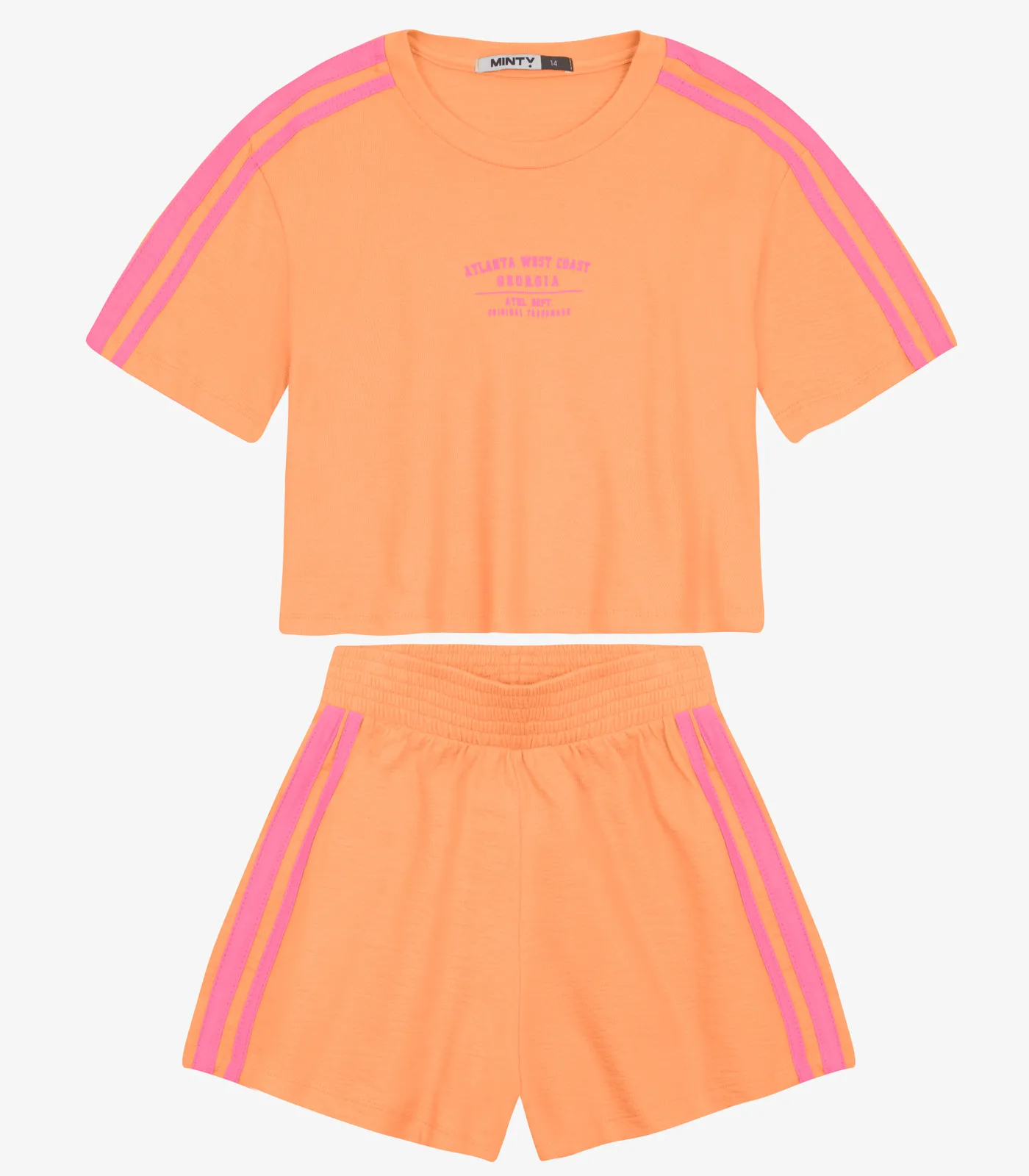 Conjunto Juvenil Blusa Com Shorts Moletinho Minty Laranja - Imagem 5