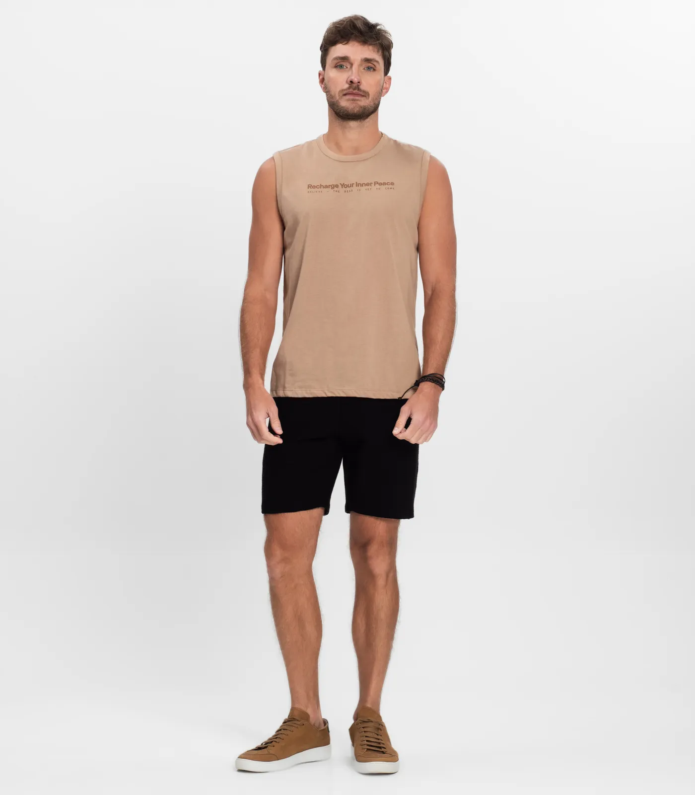 Machão Masculino em Meia Malha Diametro Marrom - Imagem 4