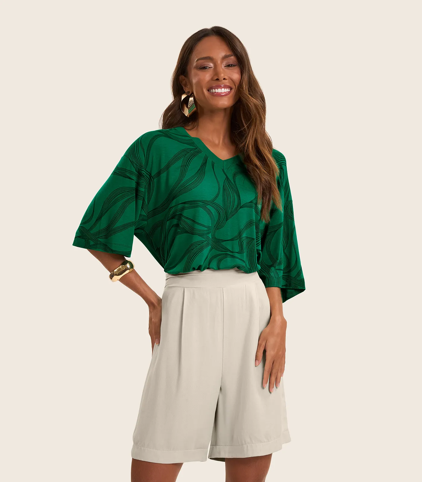 Blusa Feminina em Viscotorcion Rovitex Verde