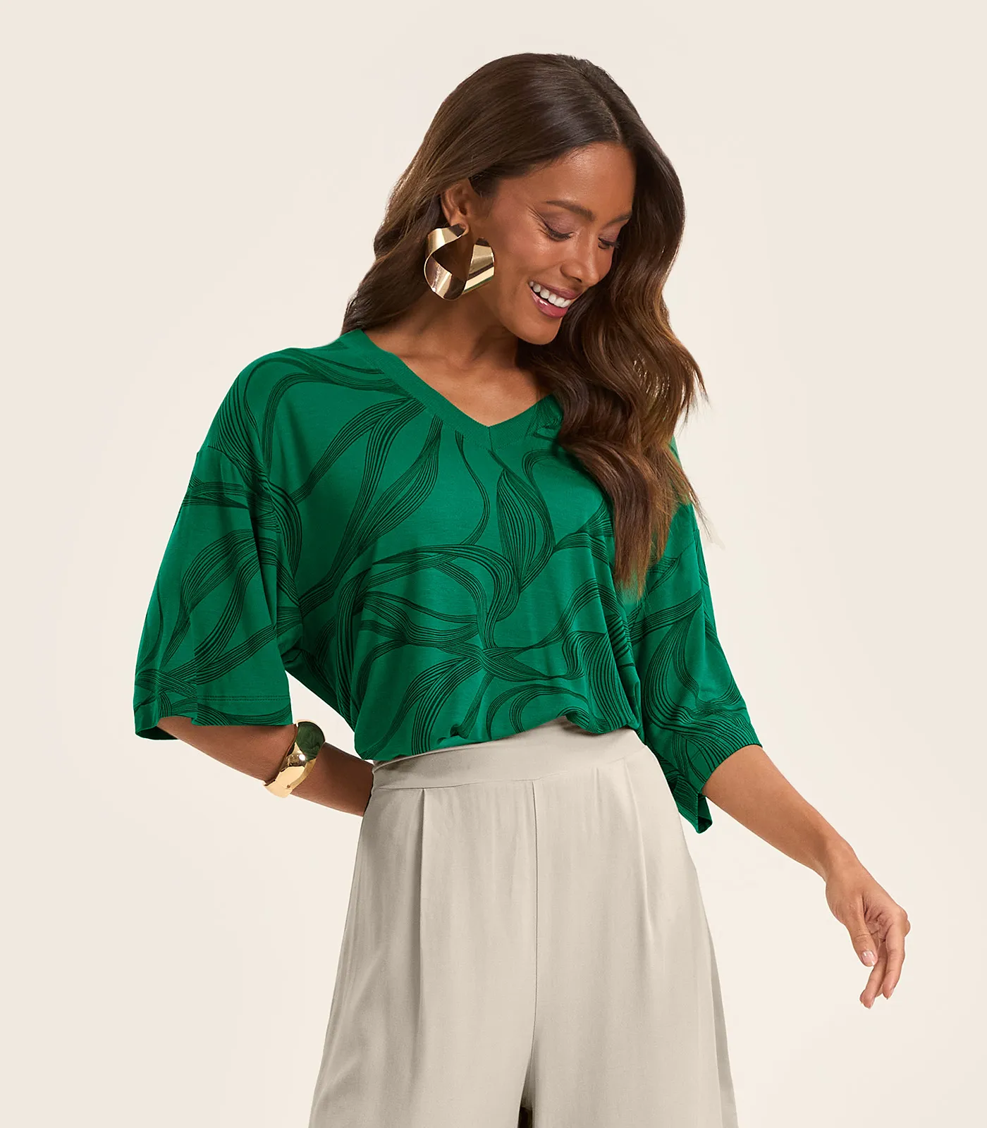 Blusa Feminina em Viscotorcion Rovitex Verde - Imagem 2