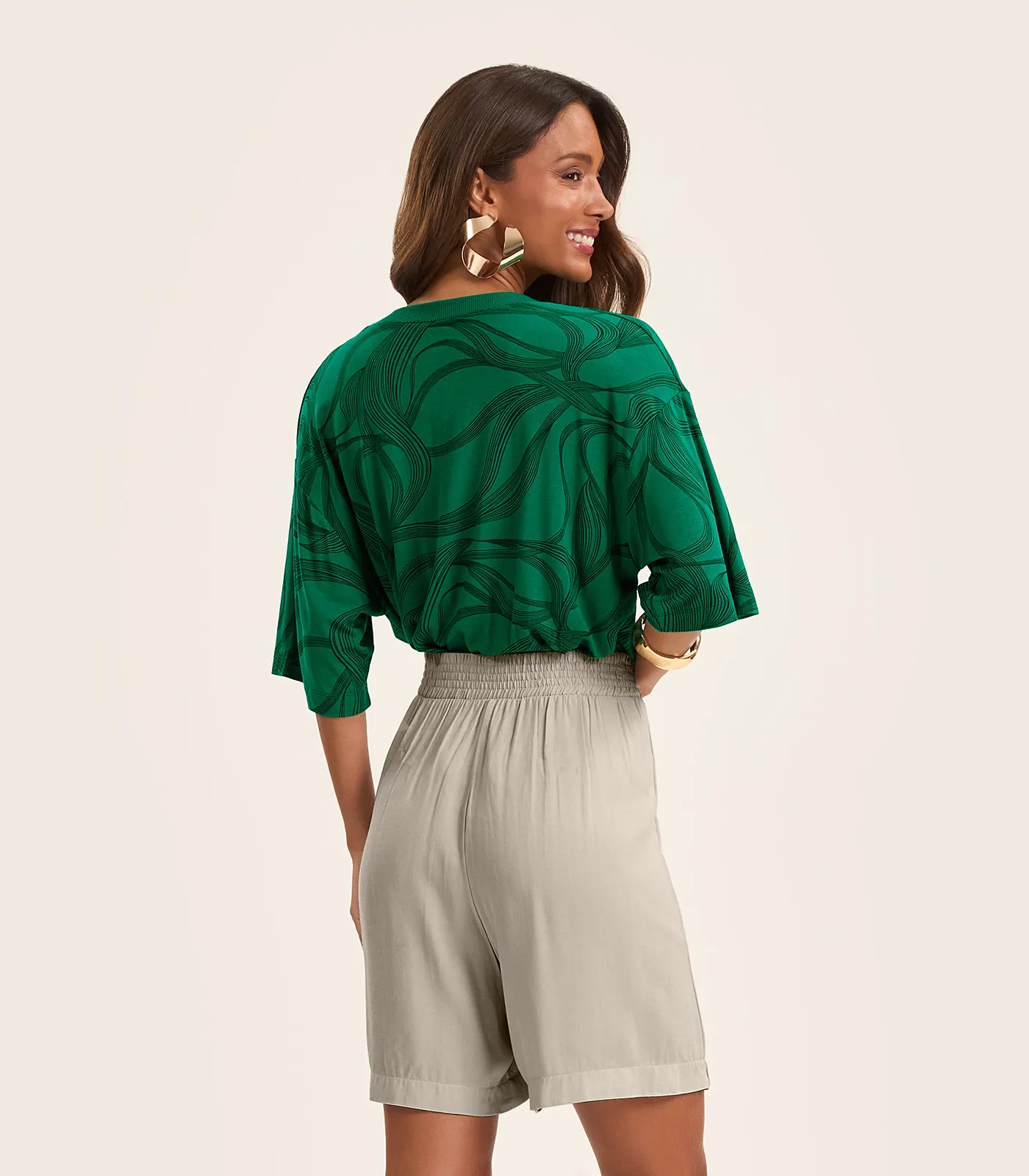 Blusa Feminina em Viscotorcion Rovitex Verde - Imagem 3