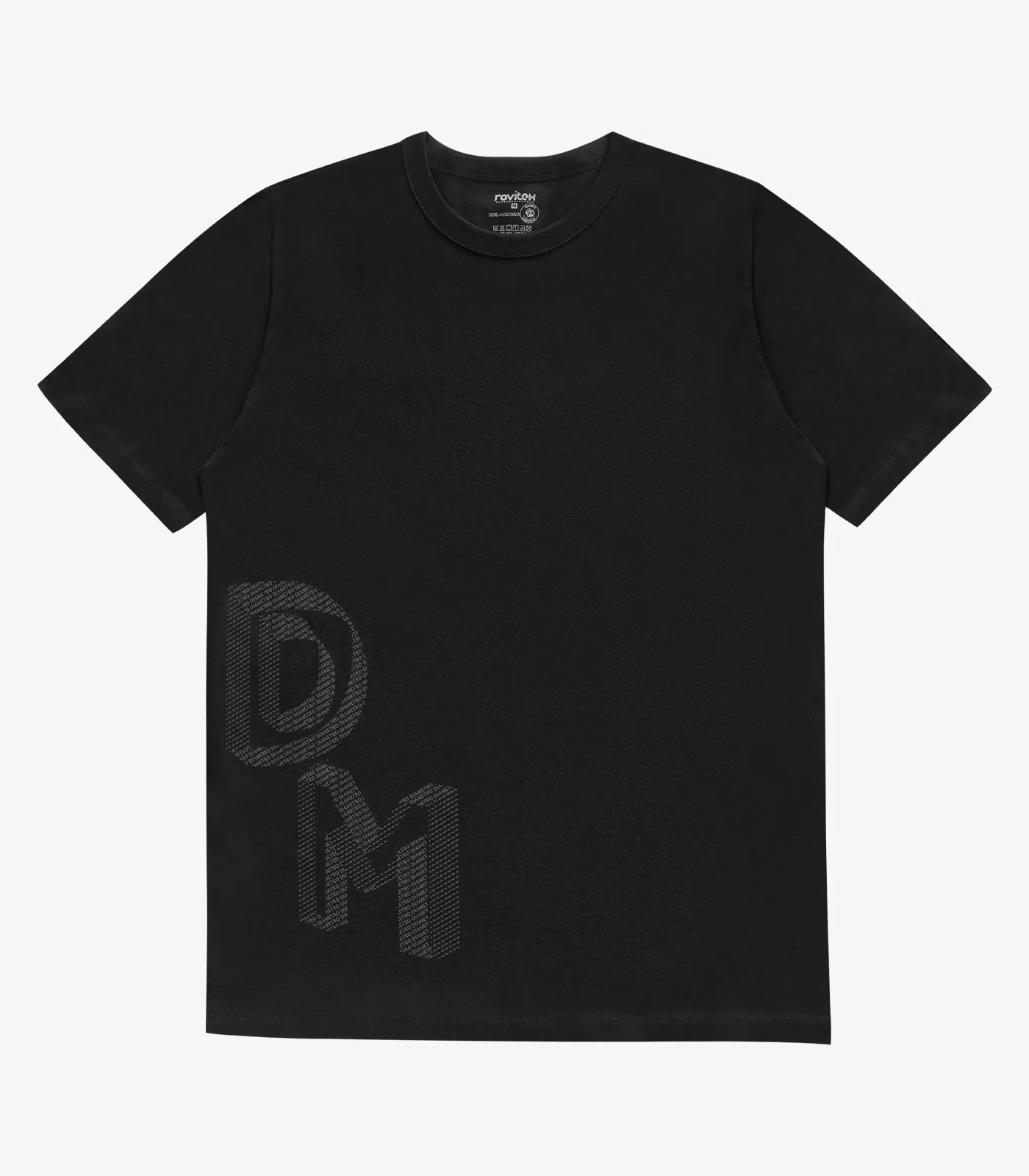 Camiseta Masculina Manga Curta Meia Malha Diametro Preto - Imagem 5