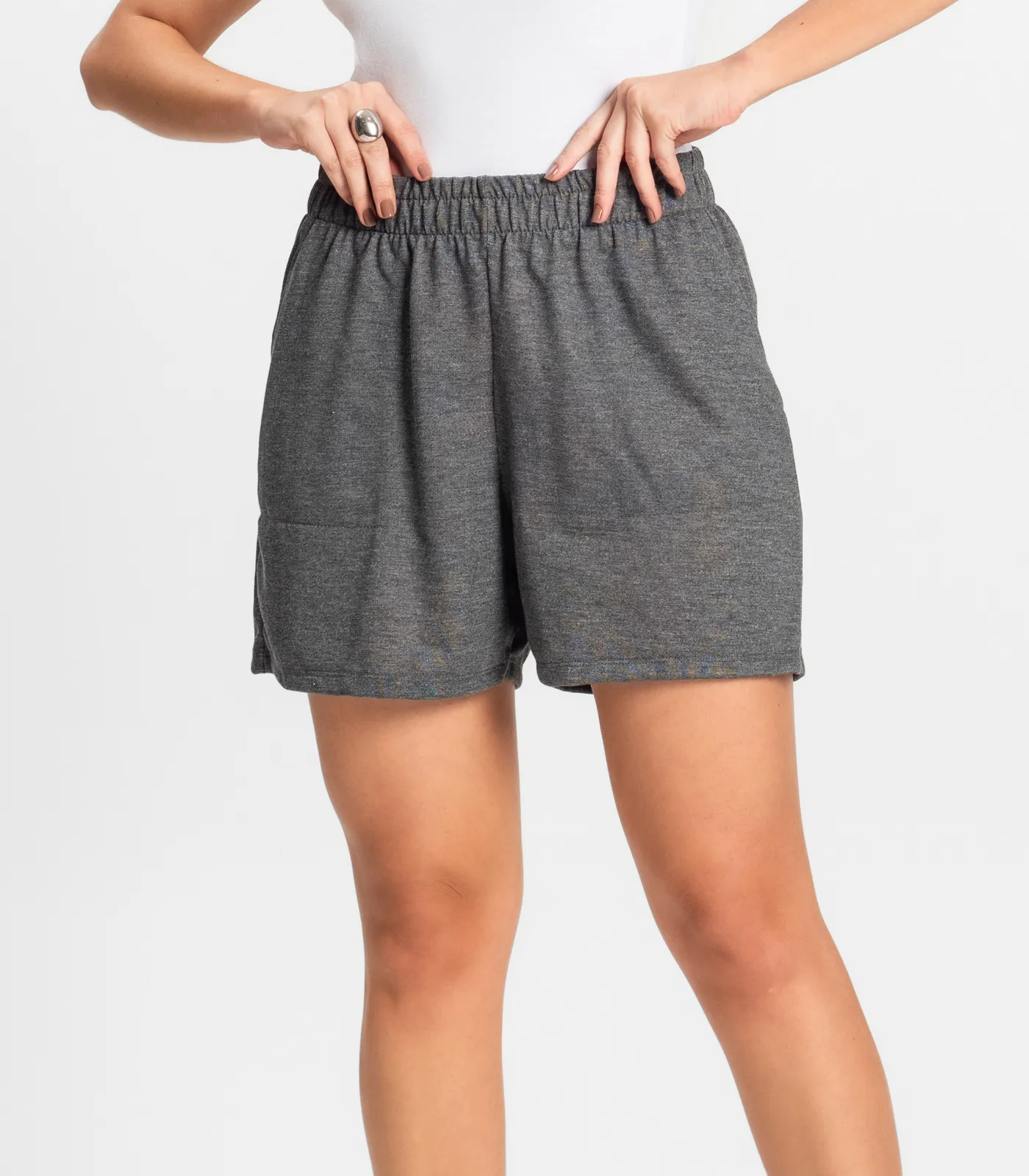 Shorts Moletinho Basic Rovitex Cinza - Imagem 2