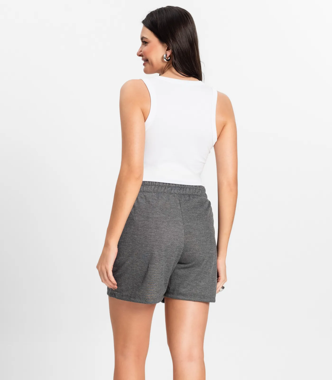 Shorts Moletinho Basic Rovitex Cinza - Imagem 3