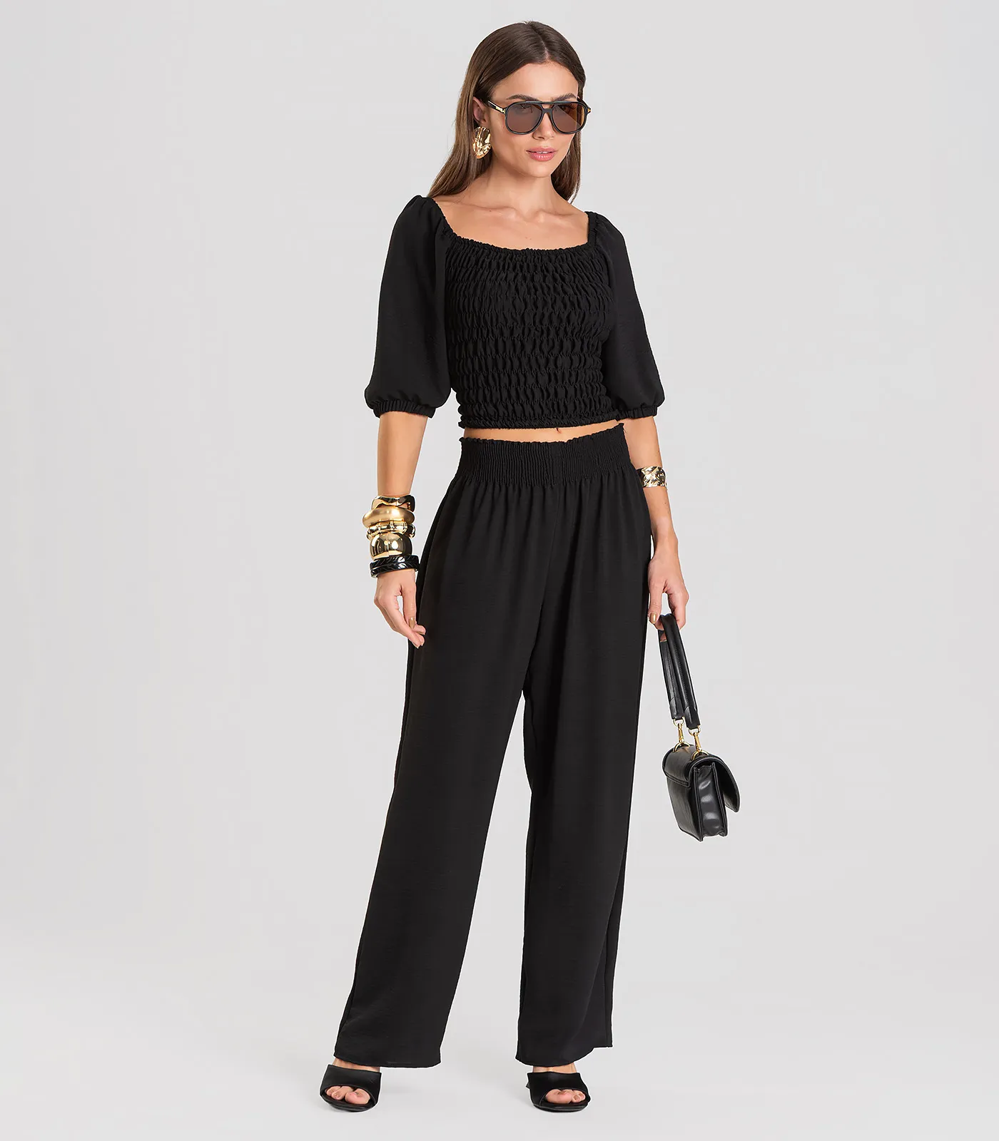 Calça Feminina Pantalona Dianna Preto