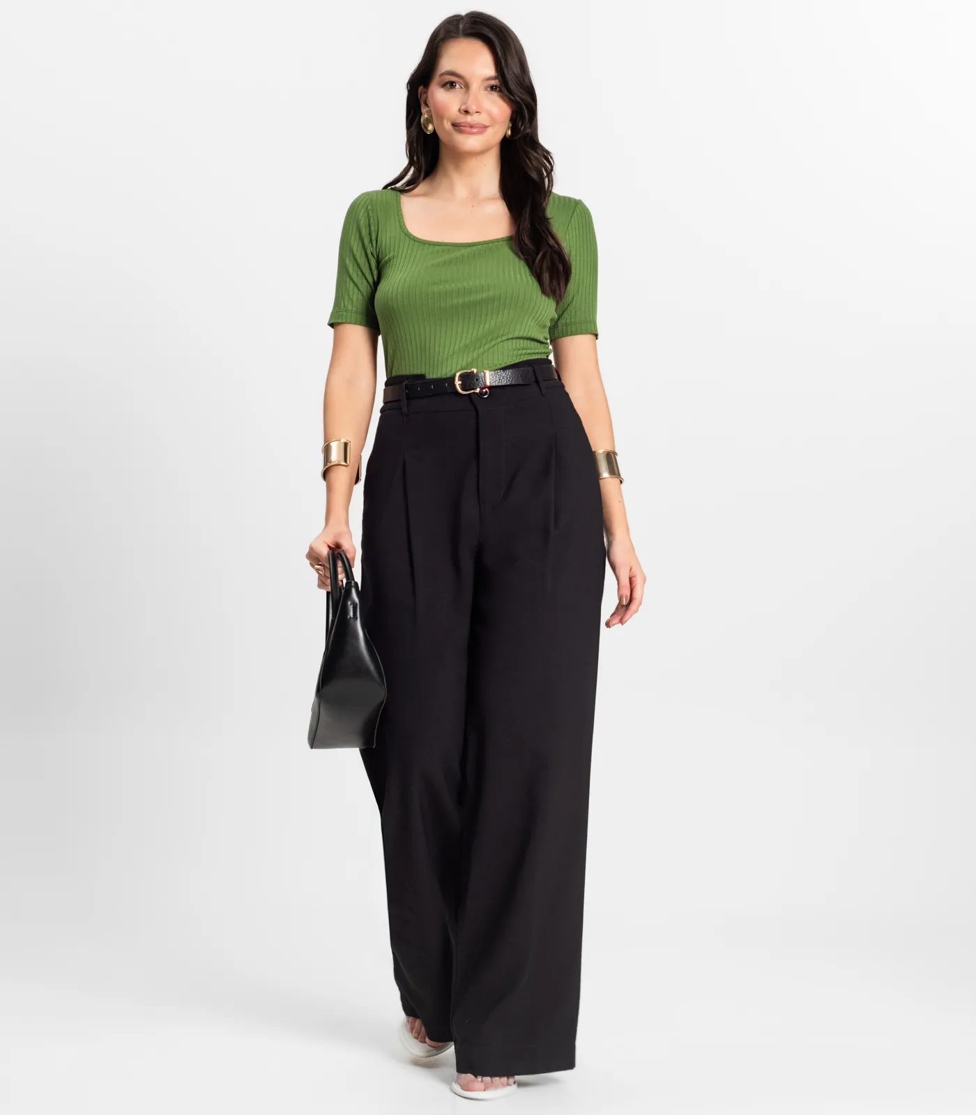 Blusa em Ribana Canelada Rovitex Verde - Imagem 4