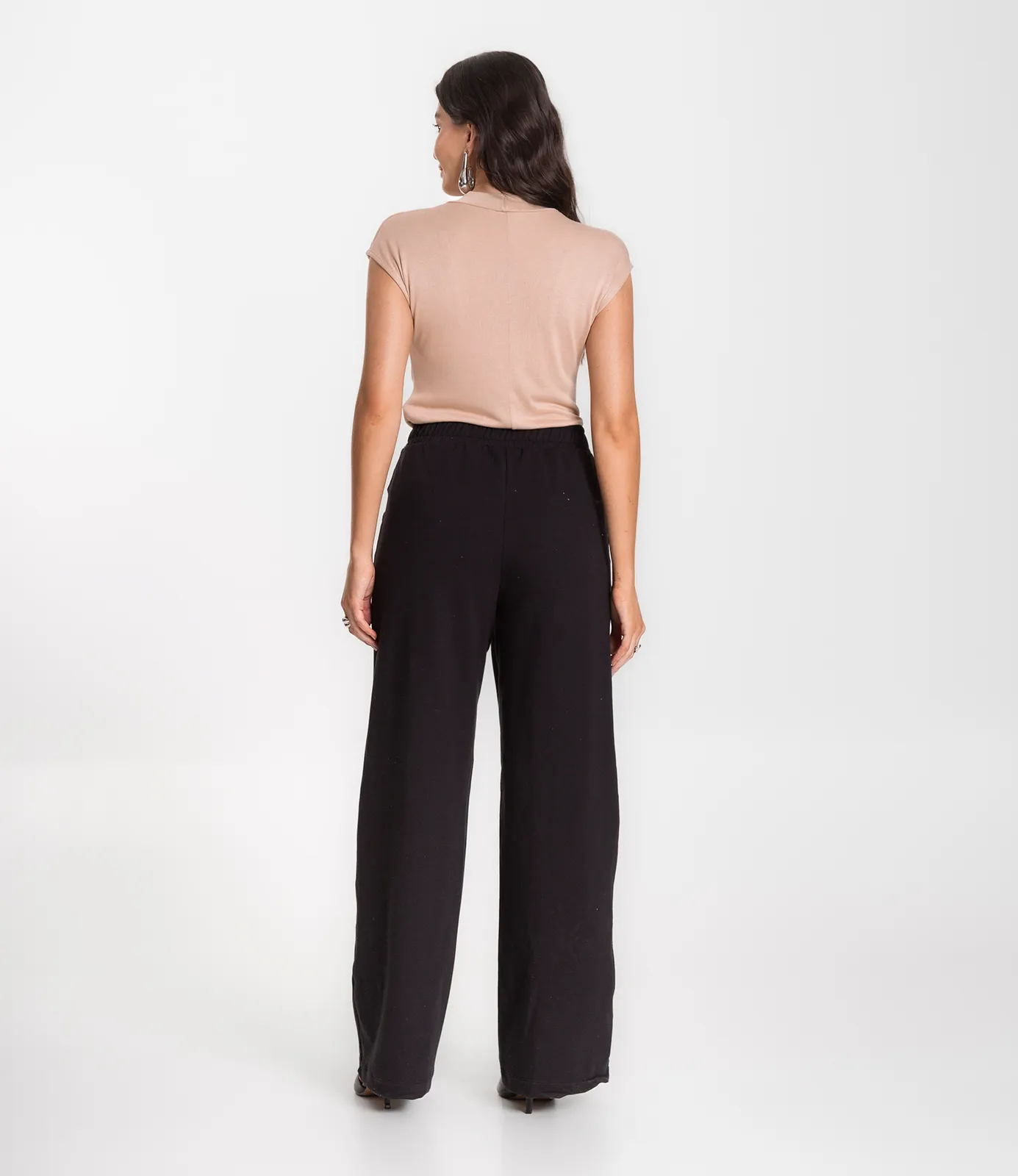 Calça Feminina Pantalona Infinita Cor Preto - Imagem 3