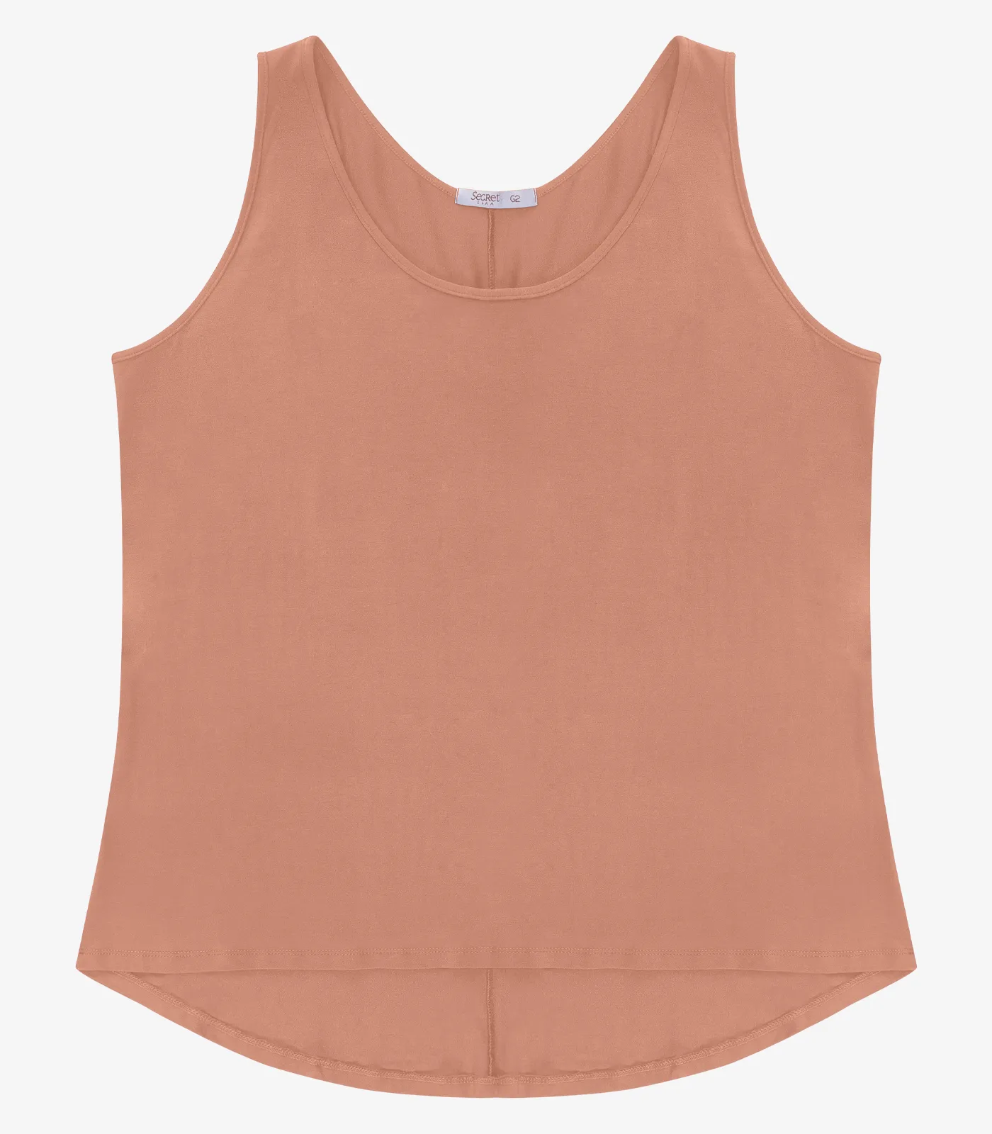 Regata Feminina Plus Size Secret Glam Marrom - Imagem 6