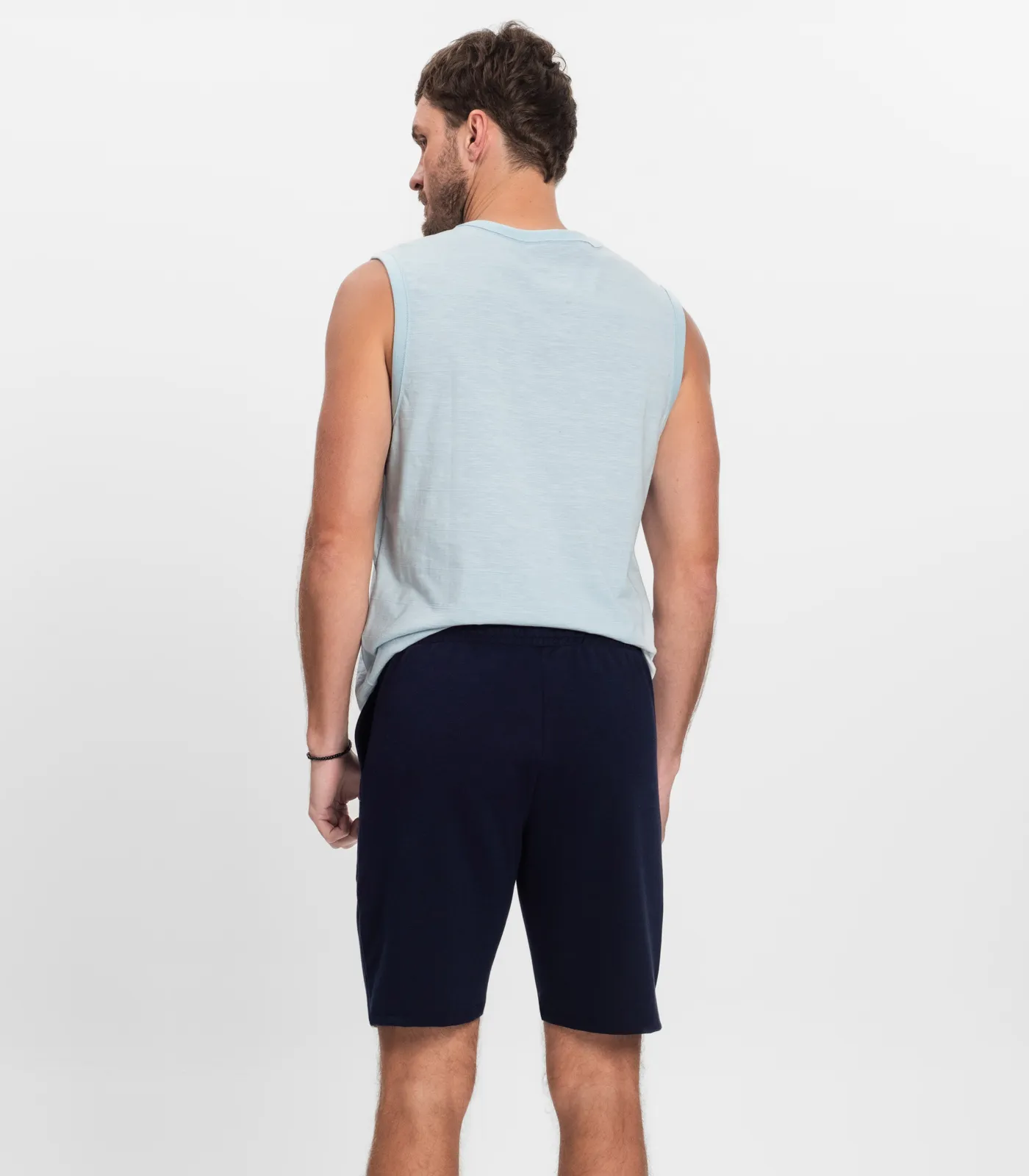 Bermuda Masculino De Moletinho Piquê Diametro Azul - Imagem 3