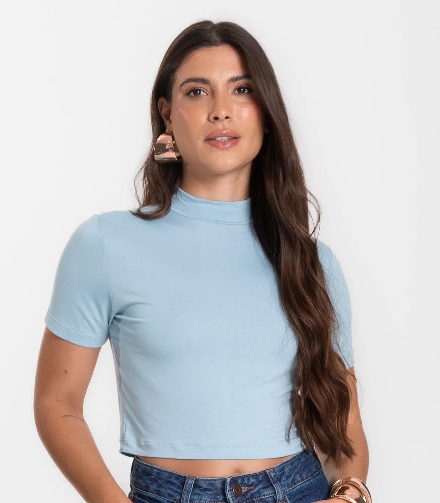 Blusa Cropped Feminina Select Azul - Imagem 2