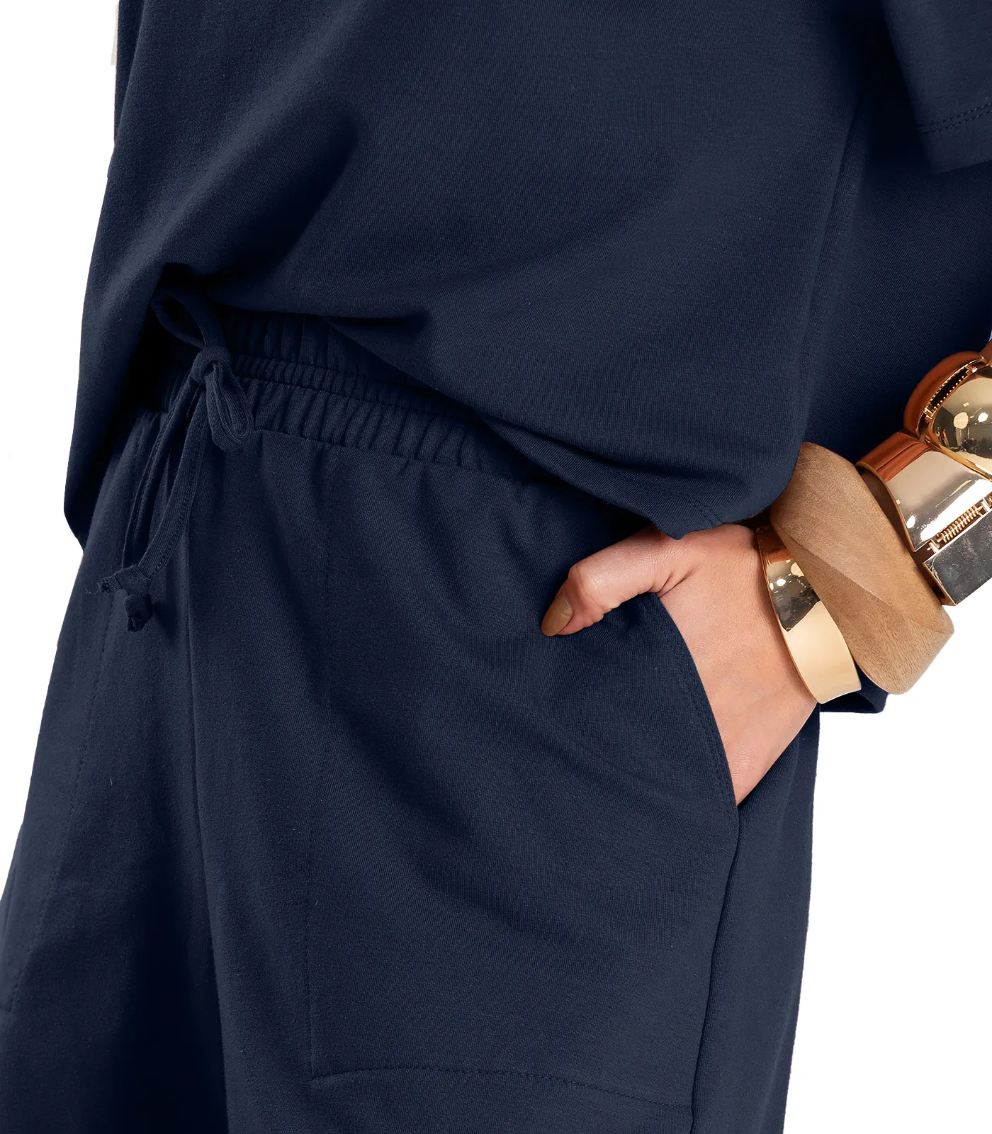 Conjunto Feminino Blusa Com Shorts Dianna Azul - Imagem 5