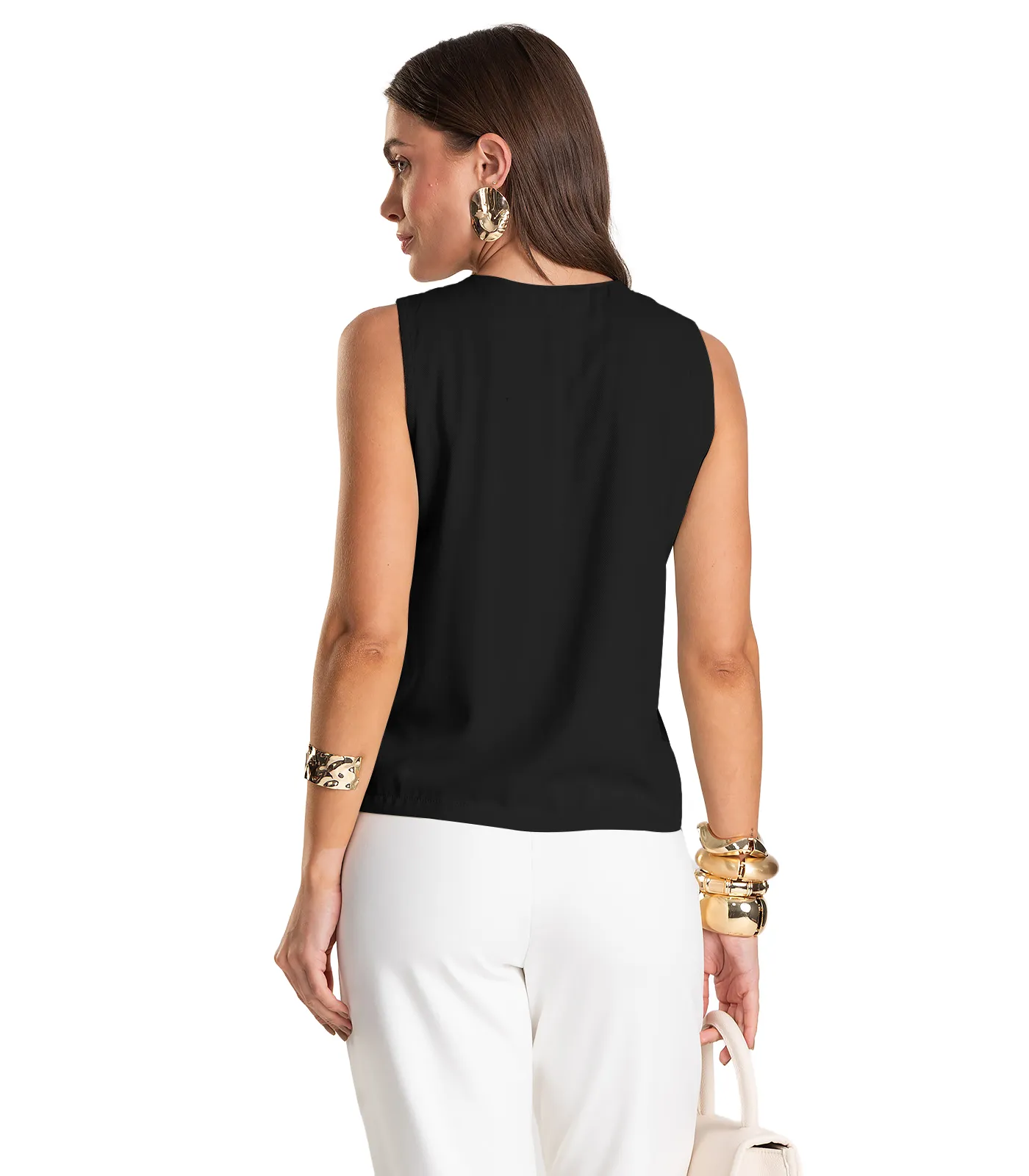 Colete Feminino em Tecido Viscose Dianna Preto - Imagem 6