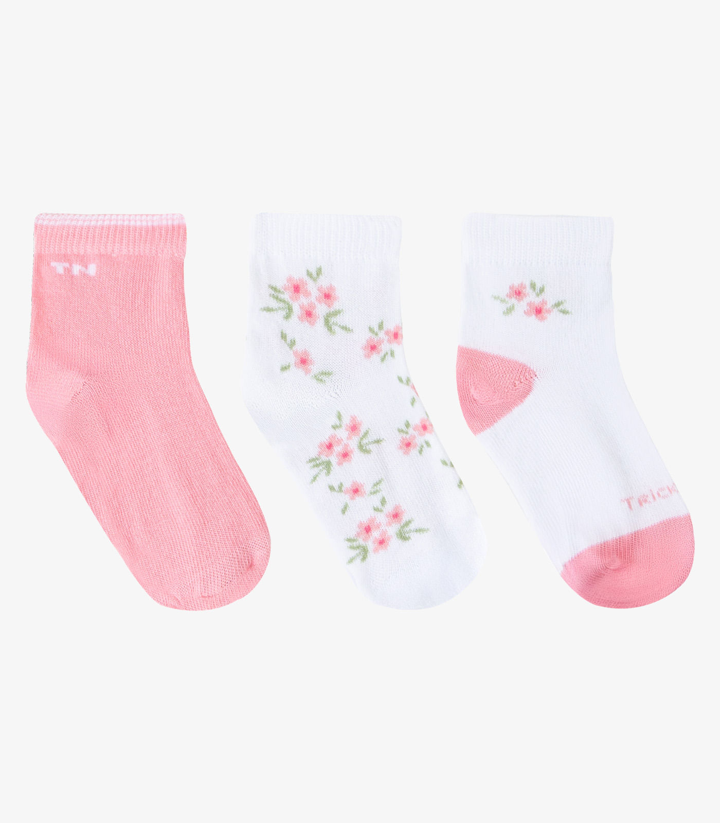 Kit 3 Pares De Meia Cano Curto Infantil Trick Nick Branco - Imagem 2