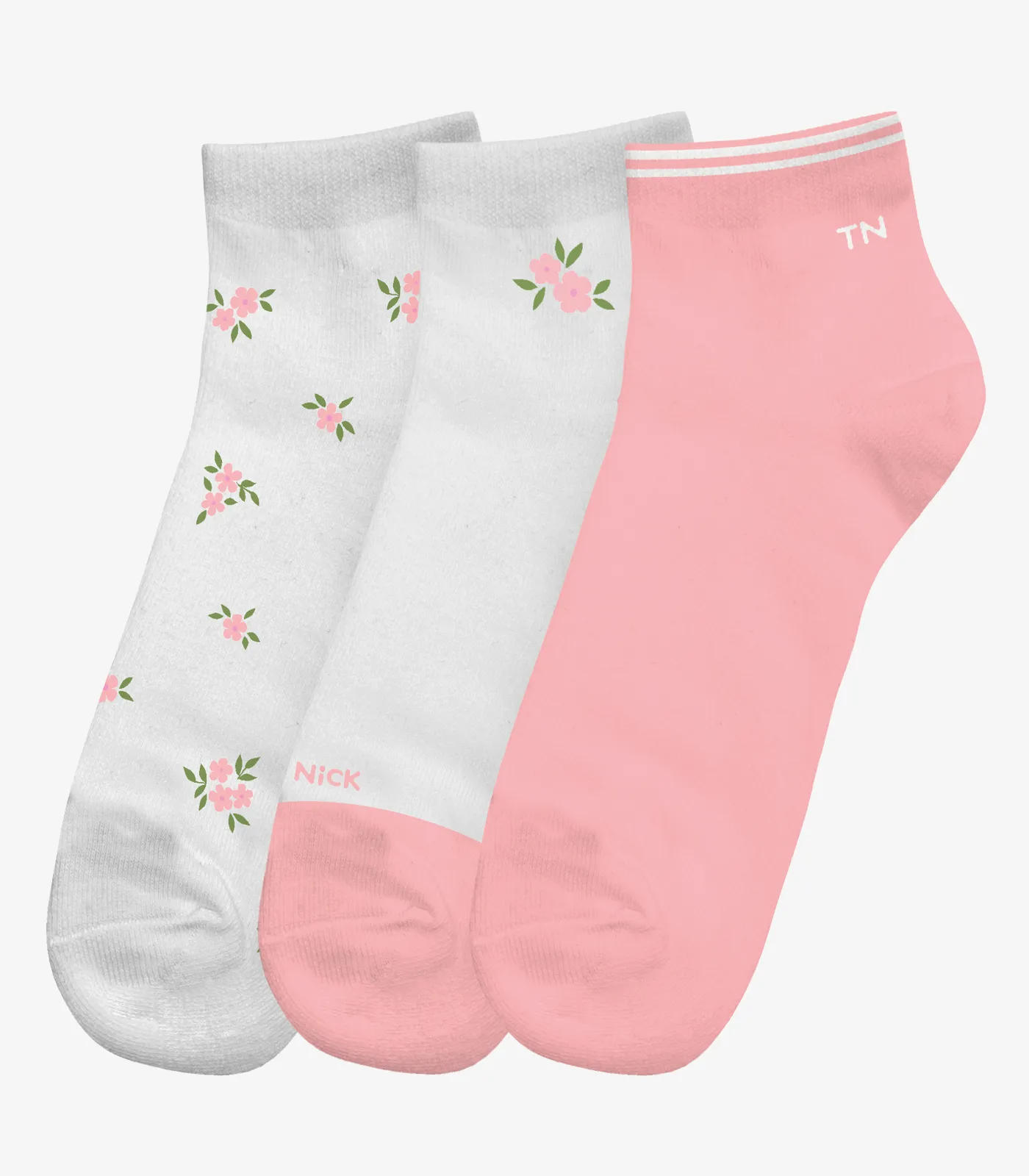 Kit 3 Pares De Meia Cano Curto Infantil Trick Nick Branco - Imagem 3