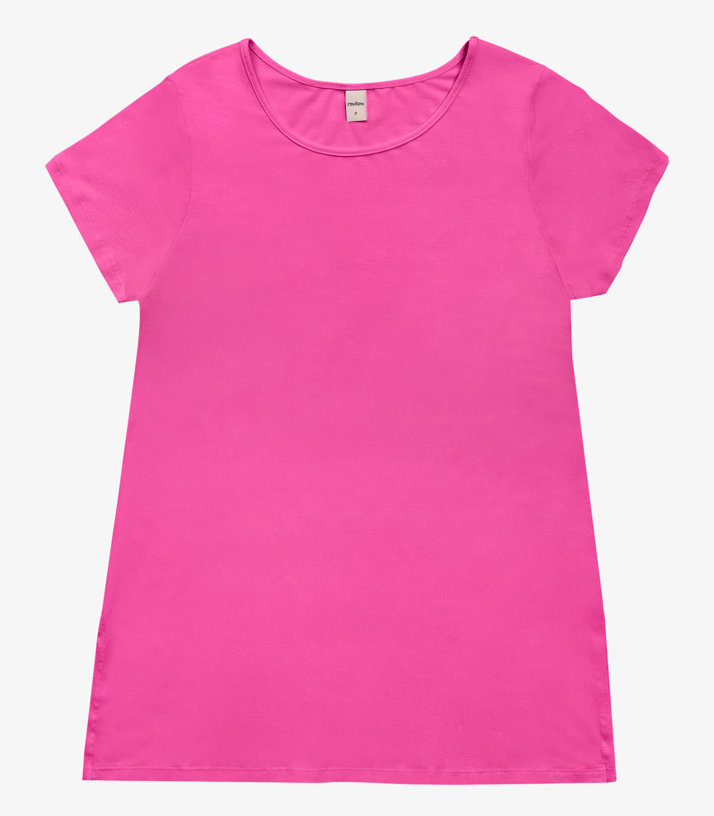 Blusa Básica Alongada Feminina Rovitex Rosa - Imagem 8