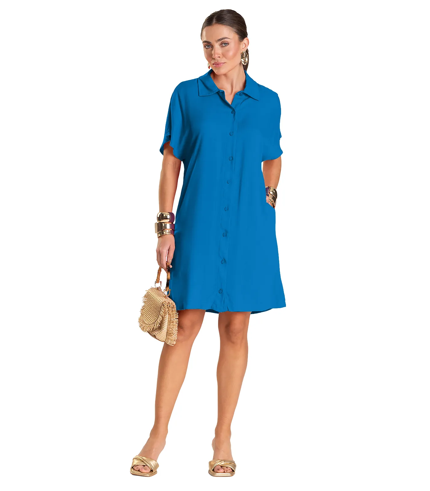 Vestido Feminino Chemise Dianna Azul - Imagem 2