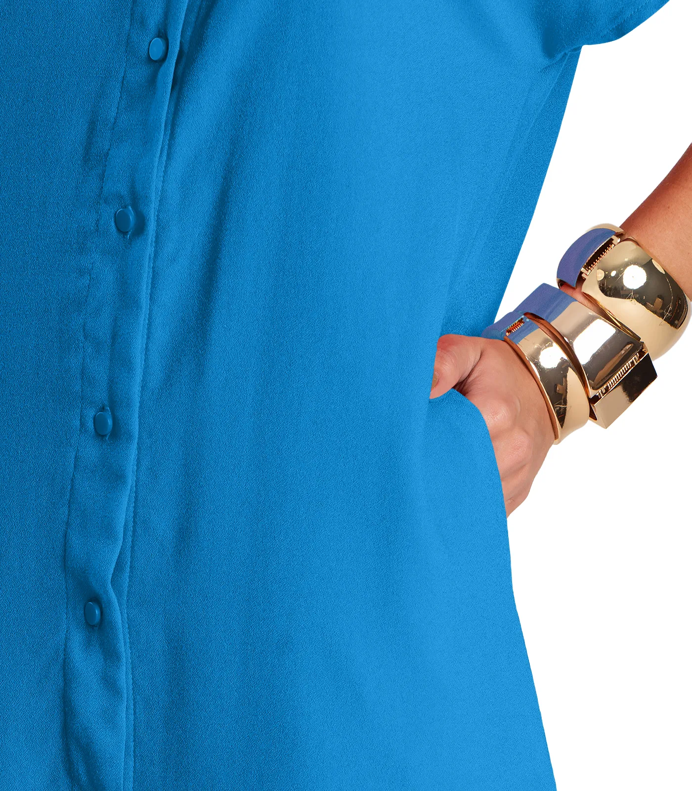 Vestido Feminino Chemise Dianna Azul - Imagem 3