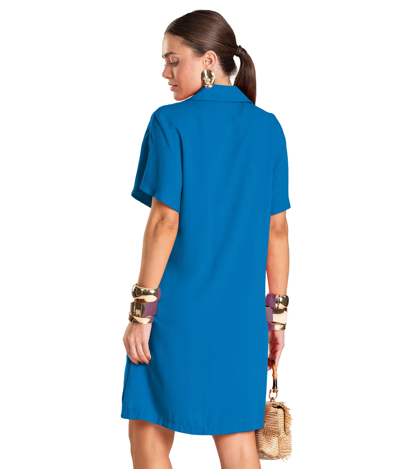 Vestido Feminino Chemise Dianna Azul - Imagem 6