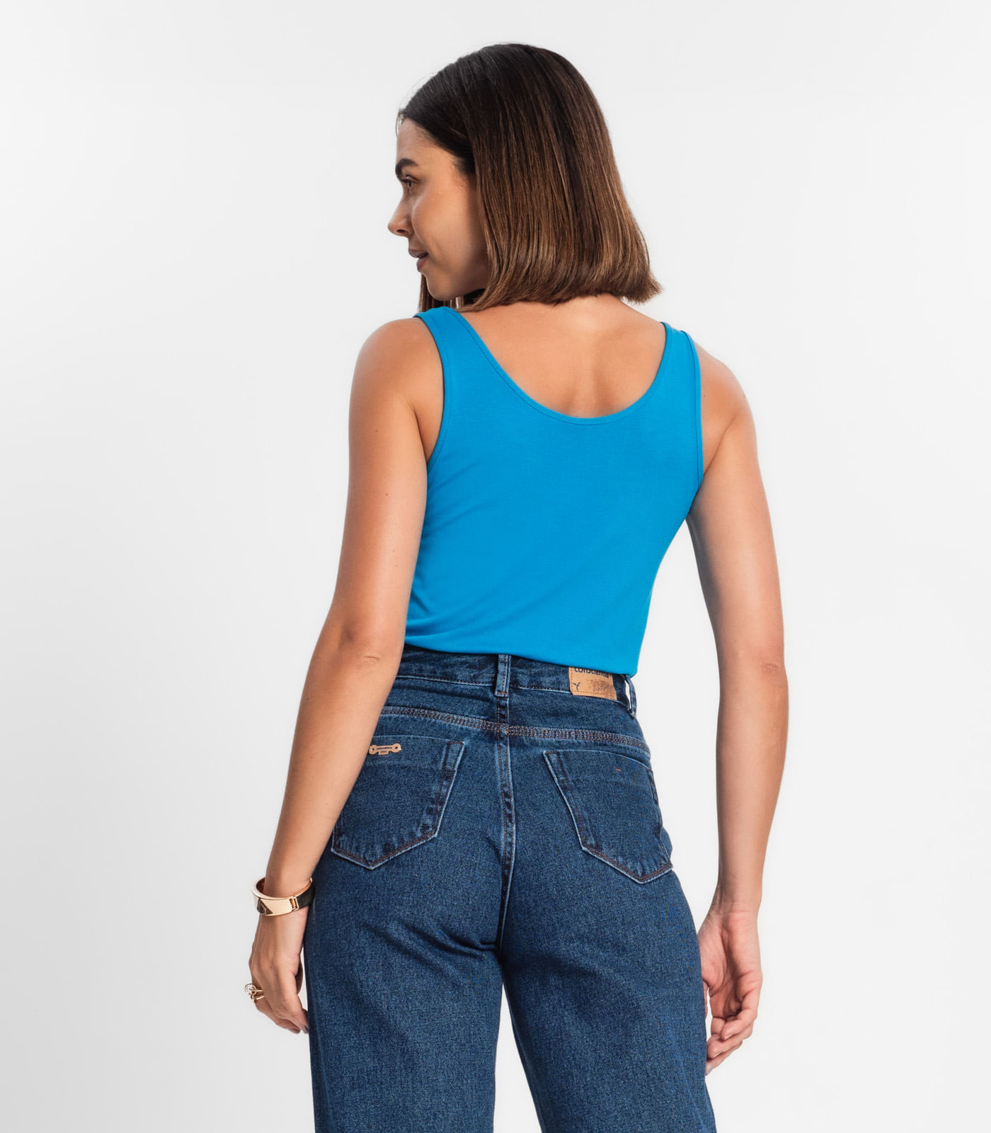 Regata Feminina Básica em Viscotorcion Rovitex Azul - Imagem 3