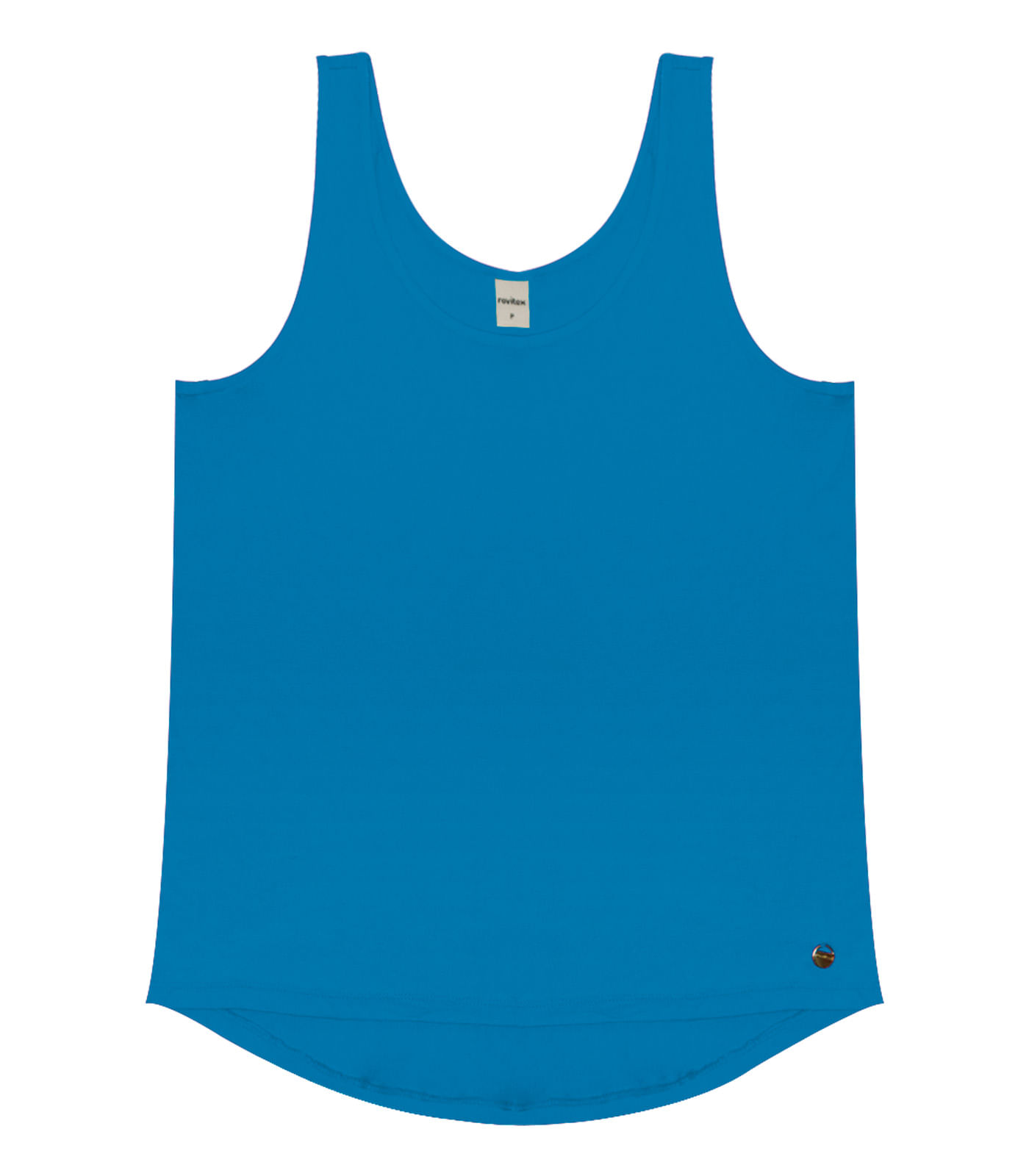 Regata Feminina Básica em Viscotorcion Rovitex Azul - Imagem 6