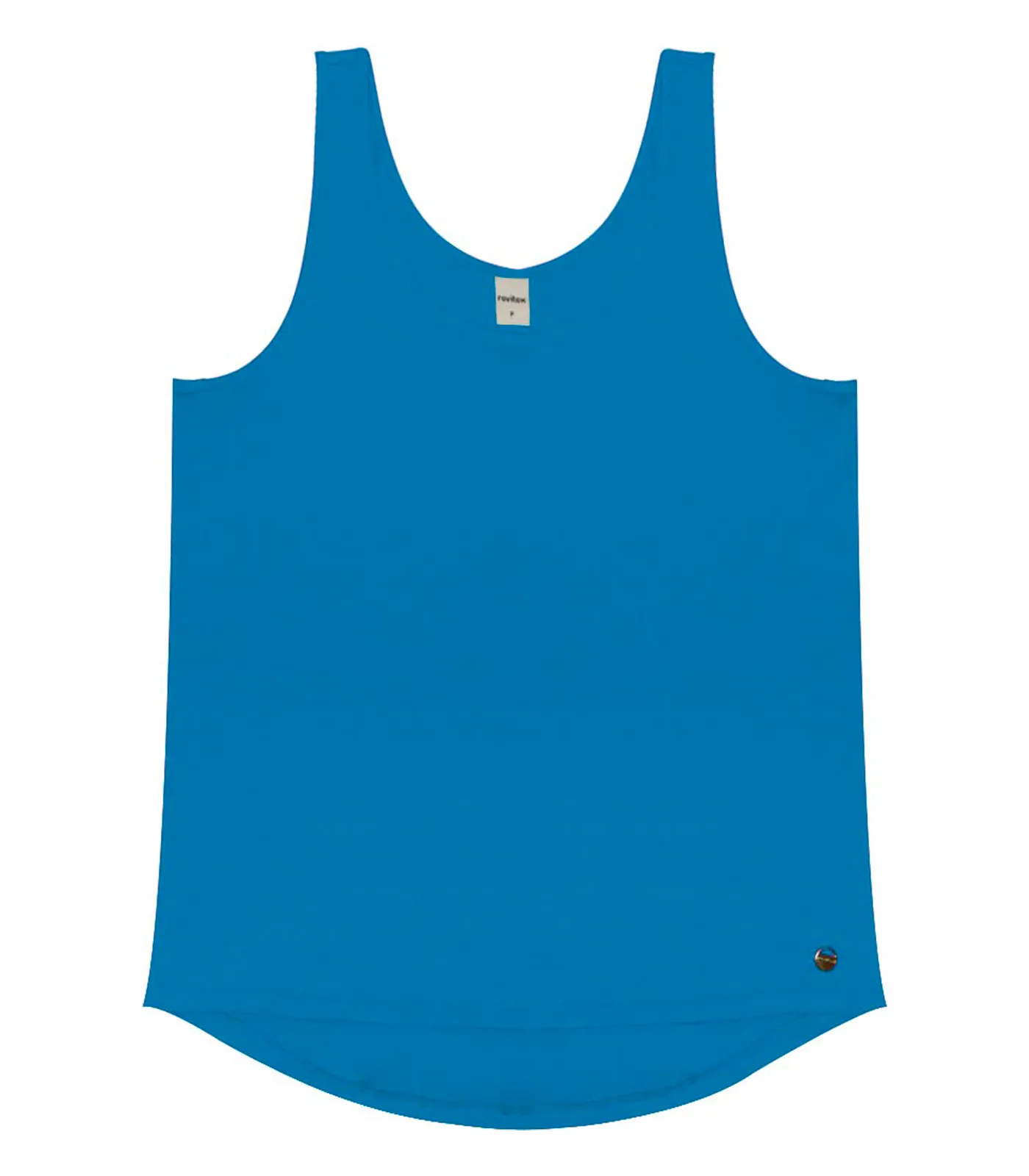 Regata Feminina Básica em Viscotorcion Rovitex Azul - Imagem 7