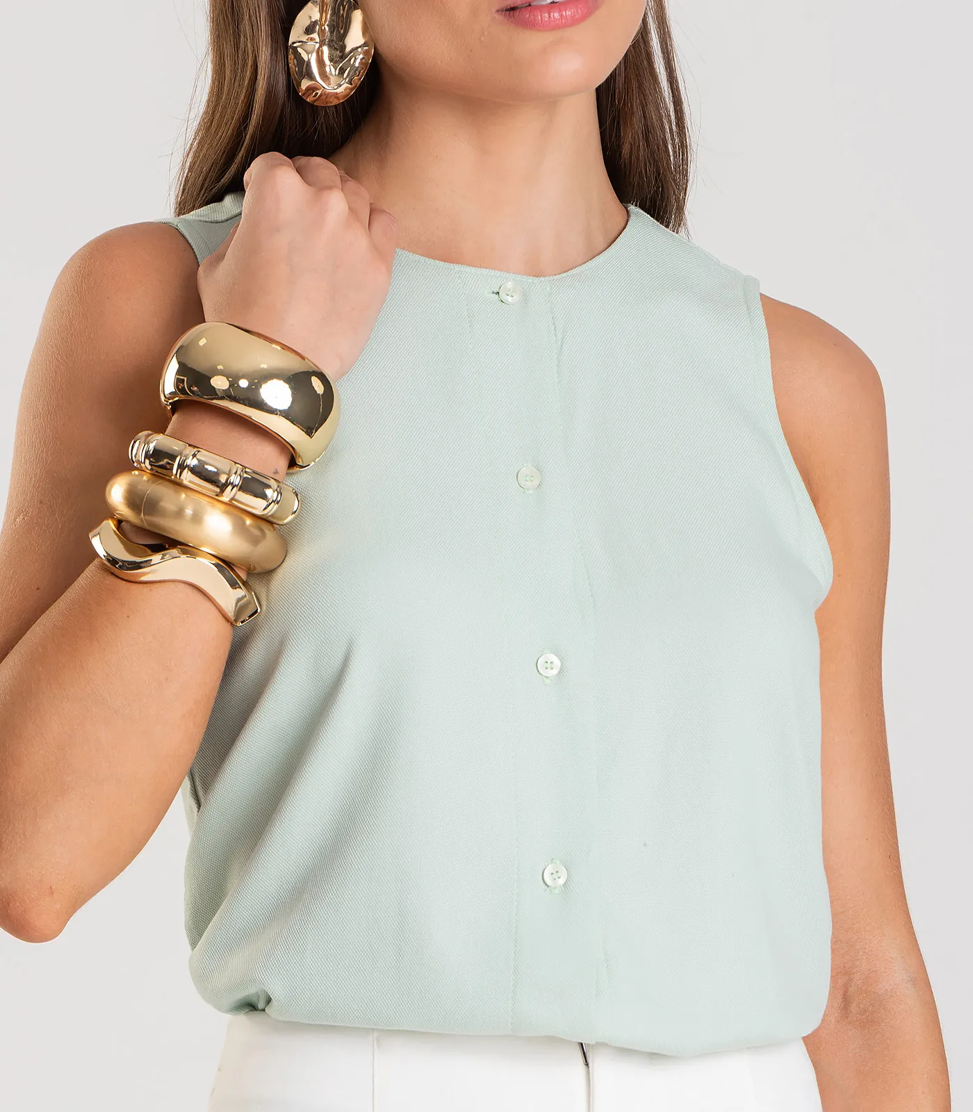 Colete Feminino em Tecido Viscose Dianna Verde - Imagem 4