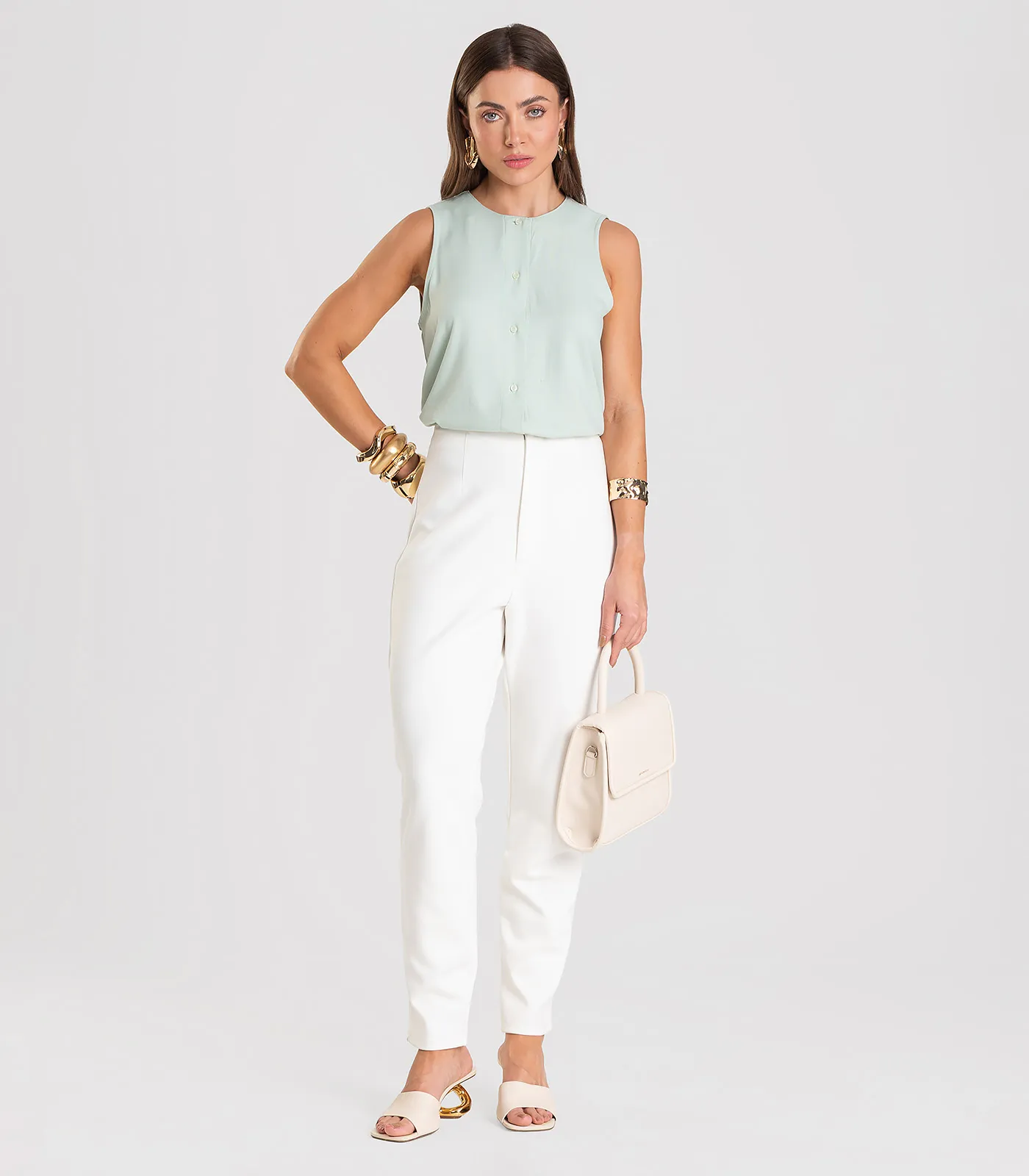 Colete Feminino em Tecido Viscose Dianna Verde - Imagem 7