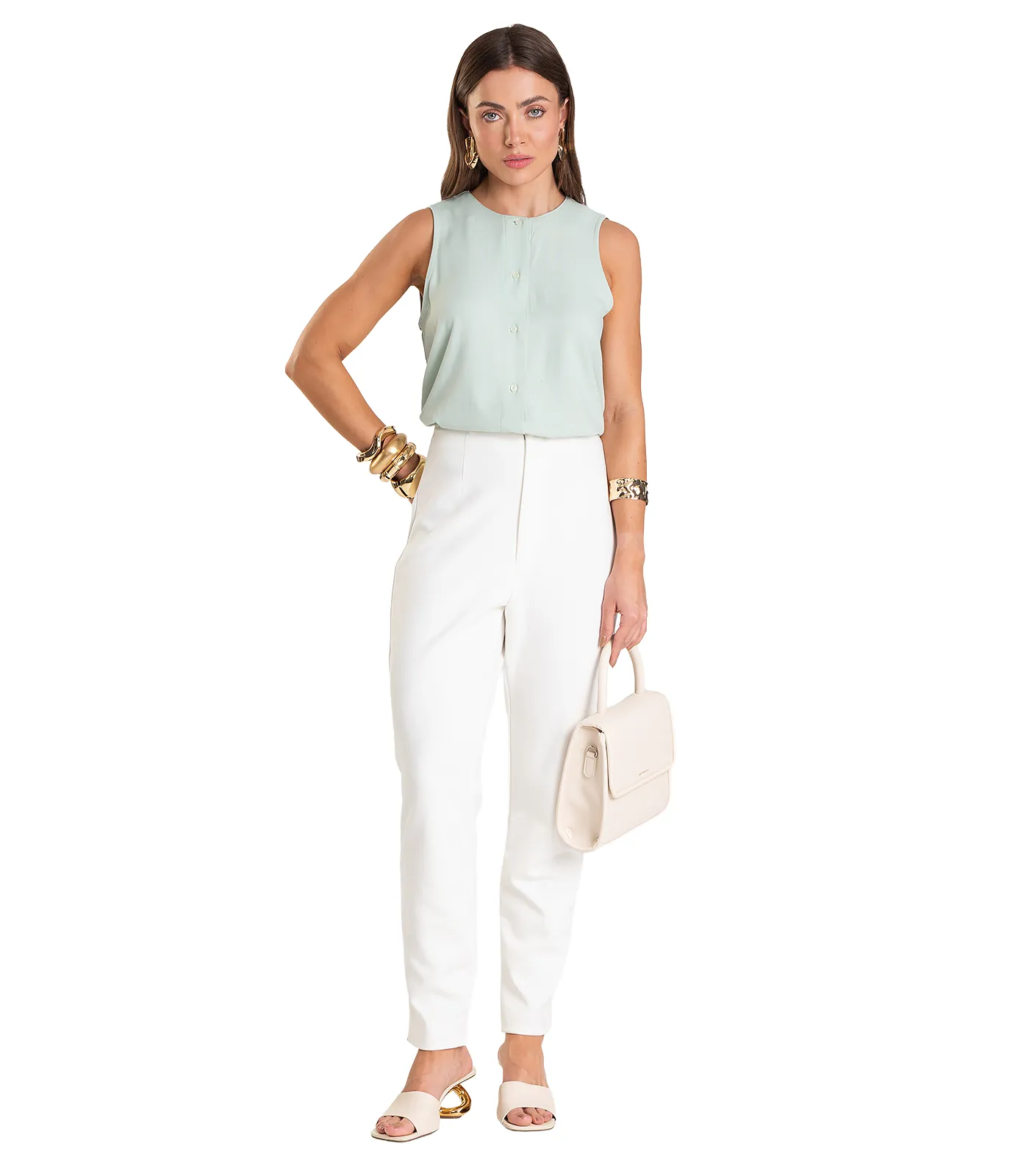 Colete Feminino em Tecido Viscose Dianna Verde - Imagem 8