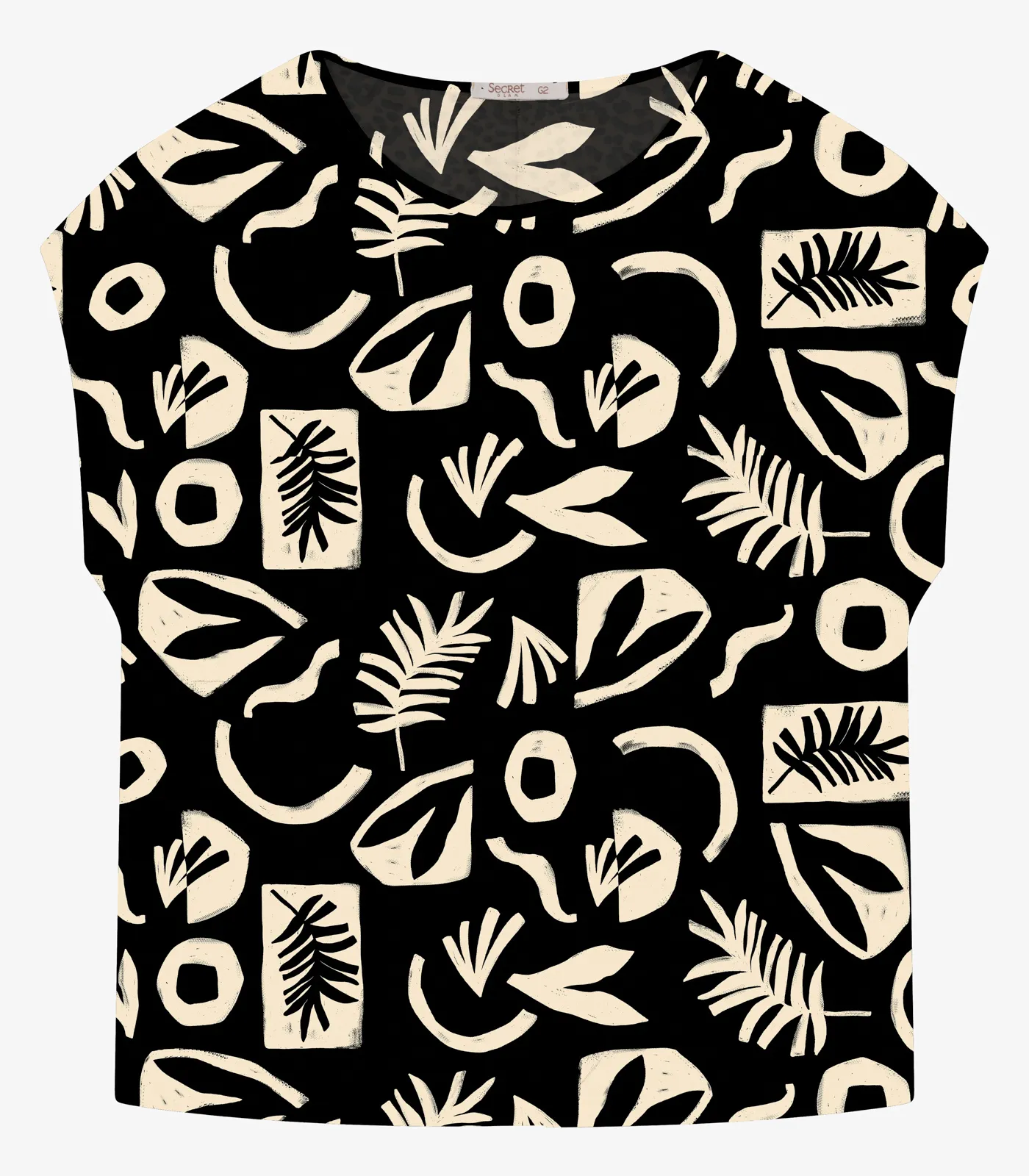 Blusa Manga Curta Plus Size Secret Glam Preto - Imagem 3